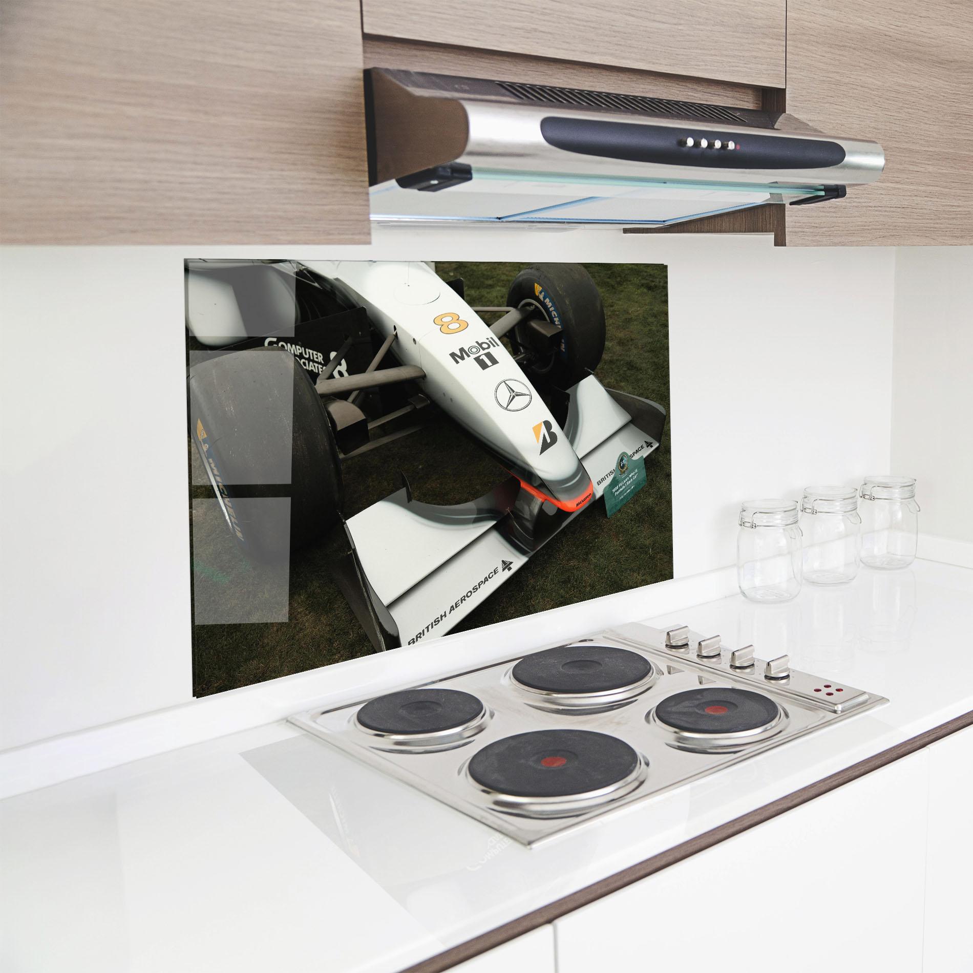 Panou Sticla Bucatarie White F1 Car mockup 8