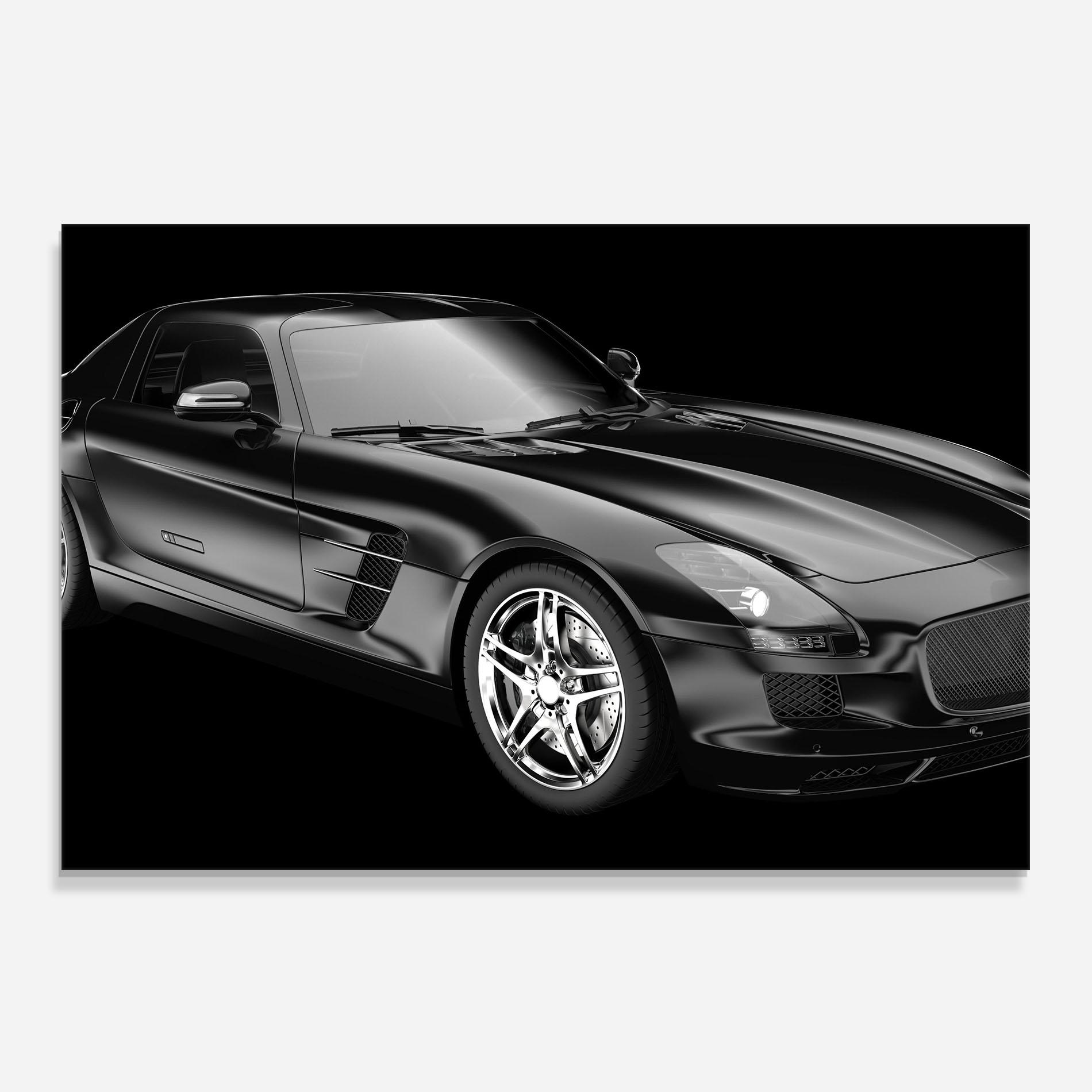 Panou Sticla Bucatarie Black Matte Mercedes mockup 0