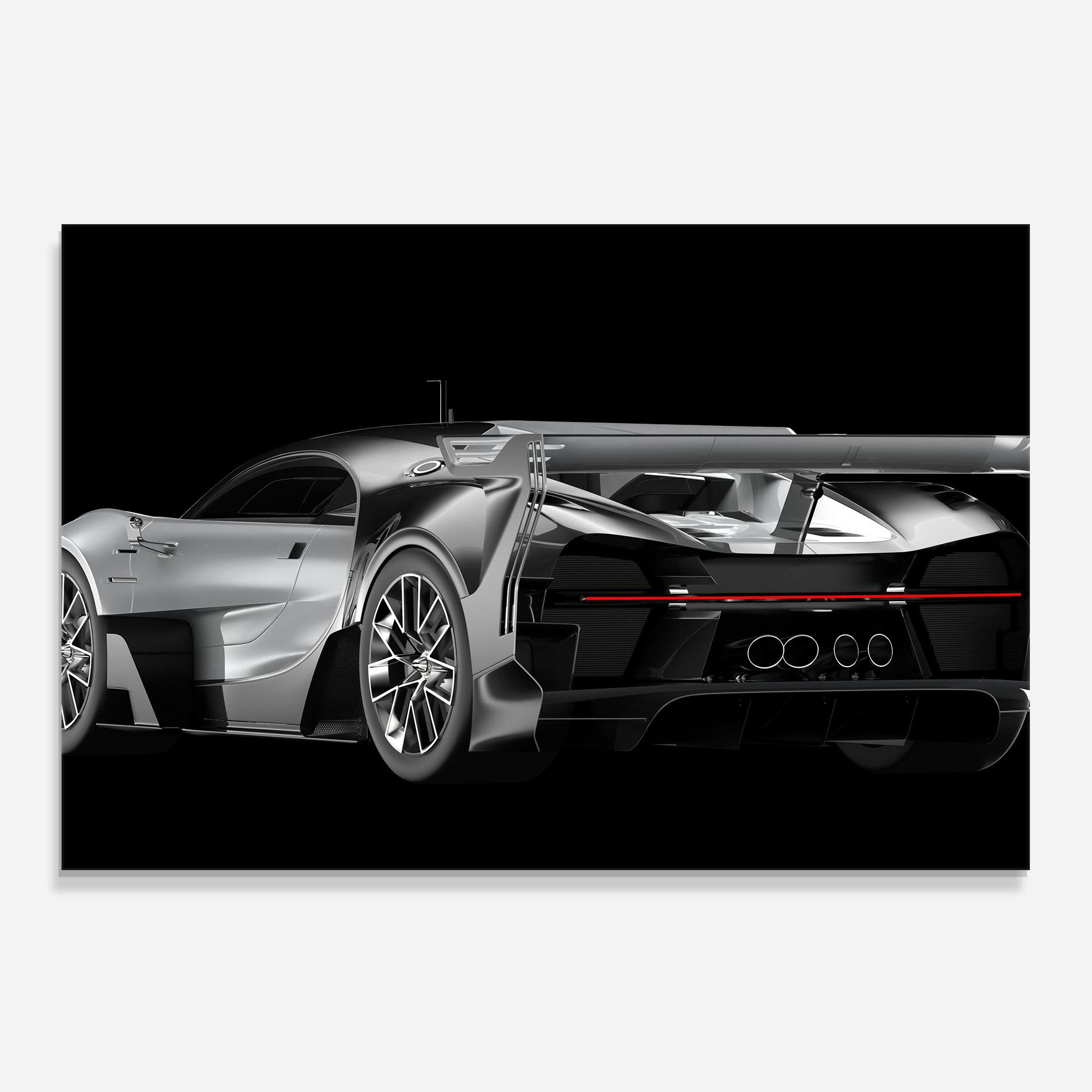 Panou Sticla Bucatarie Black Rear Hypercar mockup 0