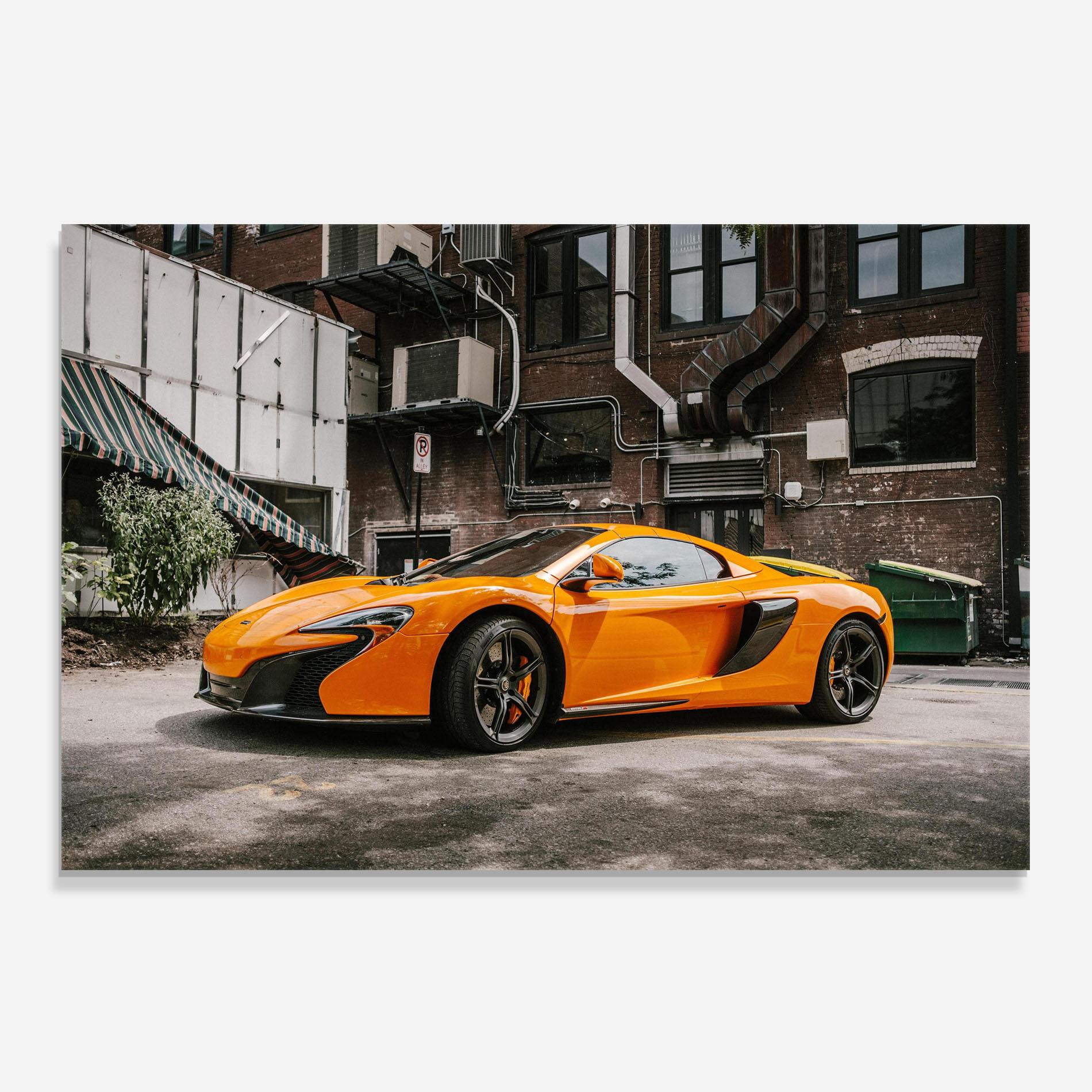 Panou Sticla Bucatarie Orange Mclaren Photo mockup 0
