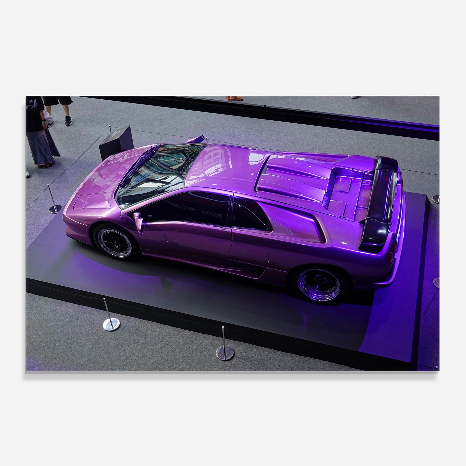 Panou Sticla Bucatarie Purple Old Lambo mockup 0