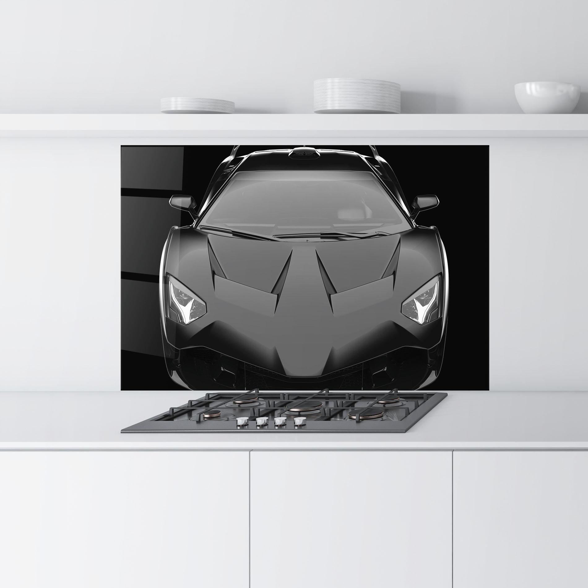 Panou Sticla Bucatarie Black Matte Lambo mockup 9