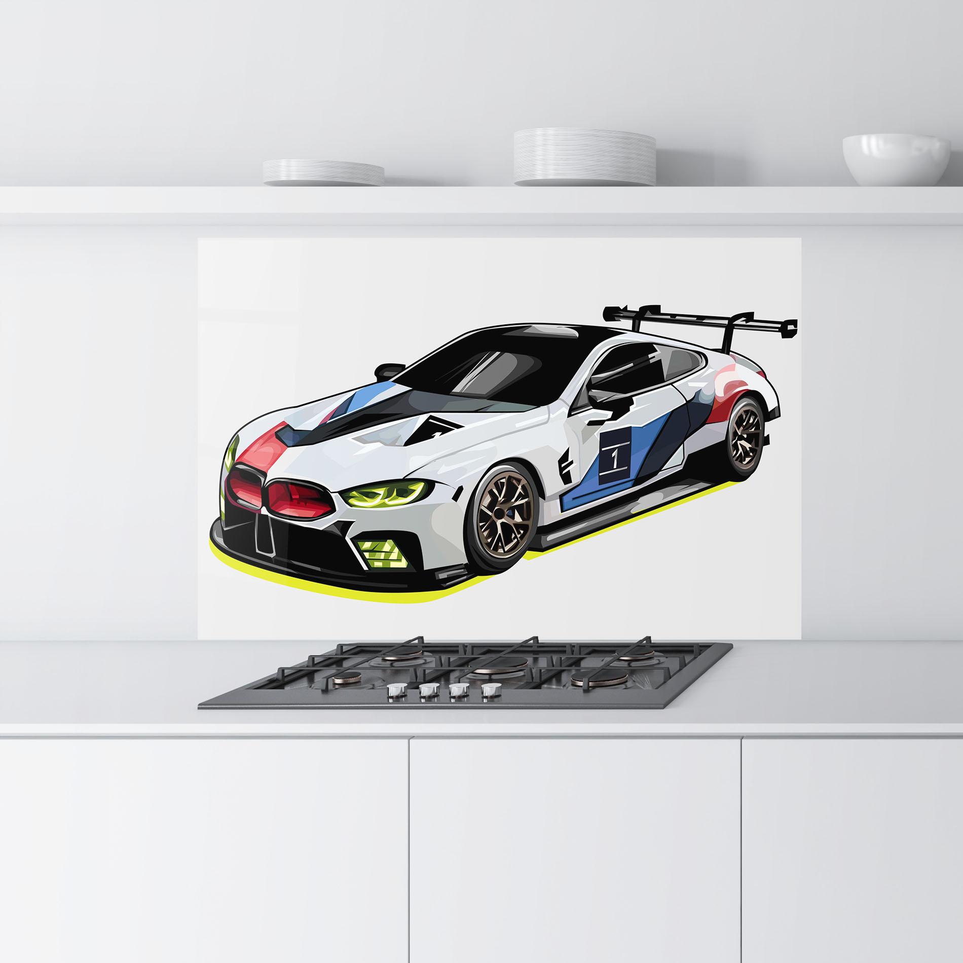 Panou Sticla Bucatarie Bmw Sport Car mockup 9