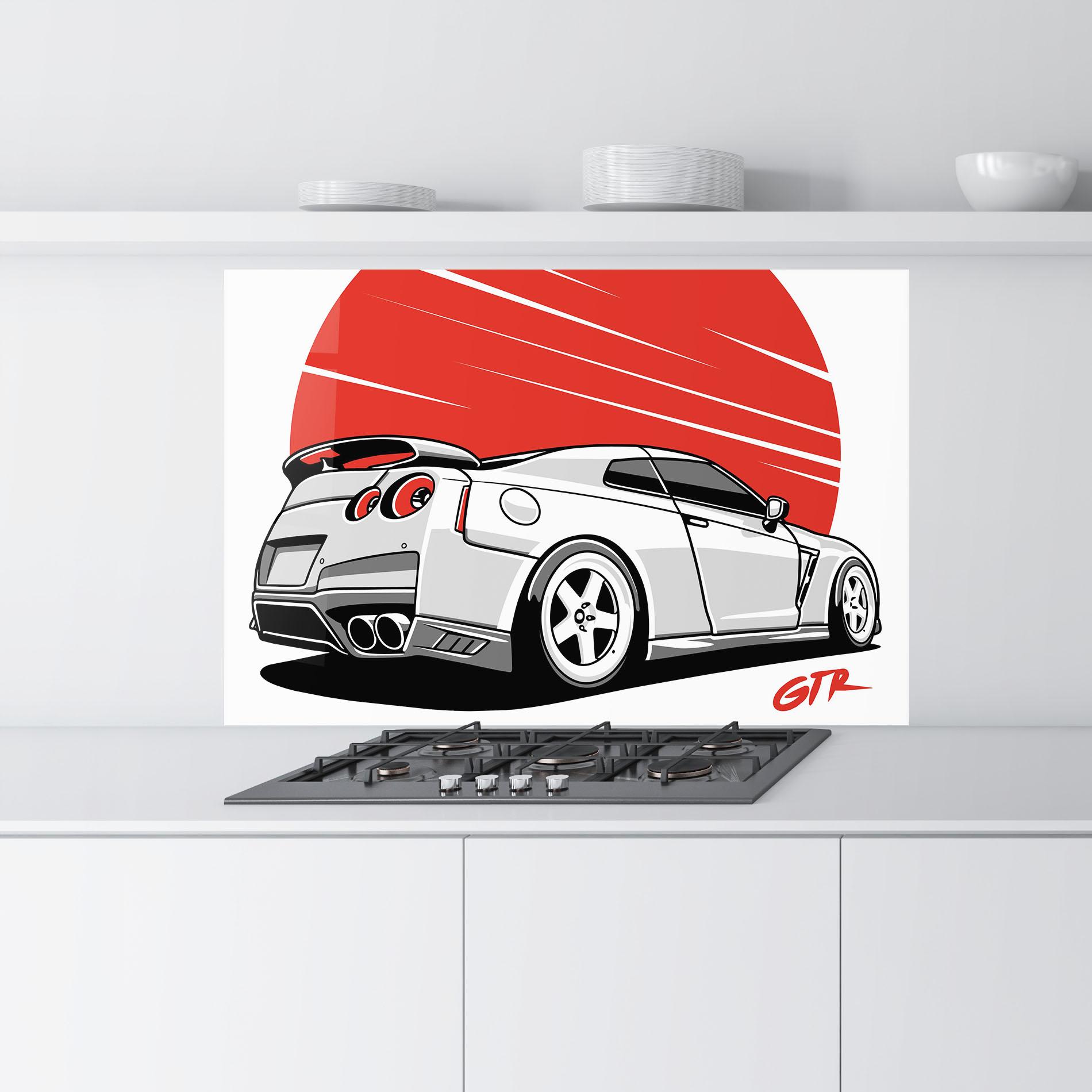 Panou Sticla Bucatarie Grey Gtr Car mockup 9