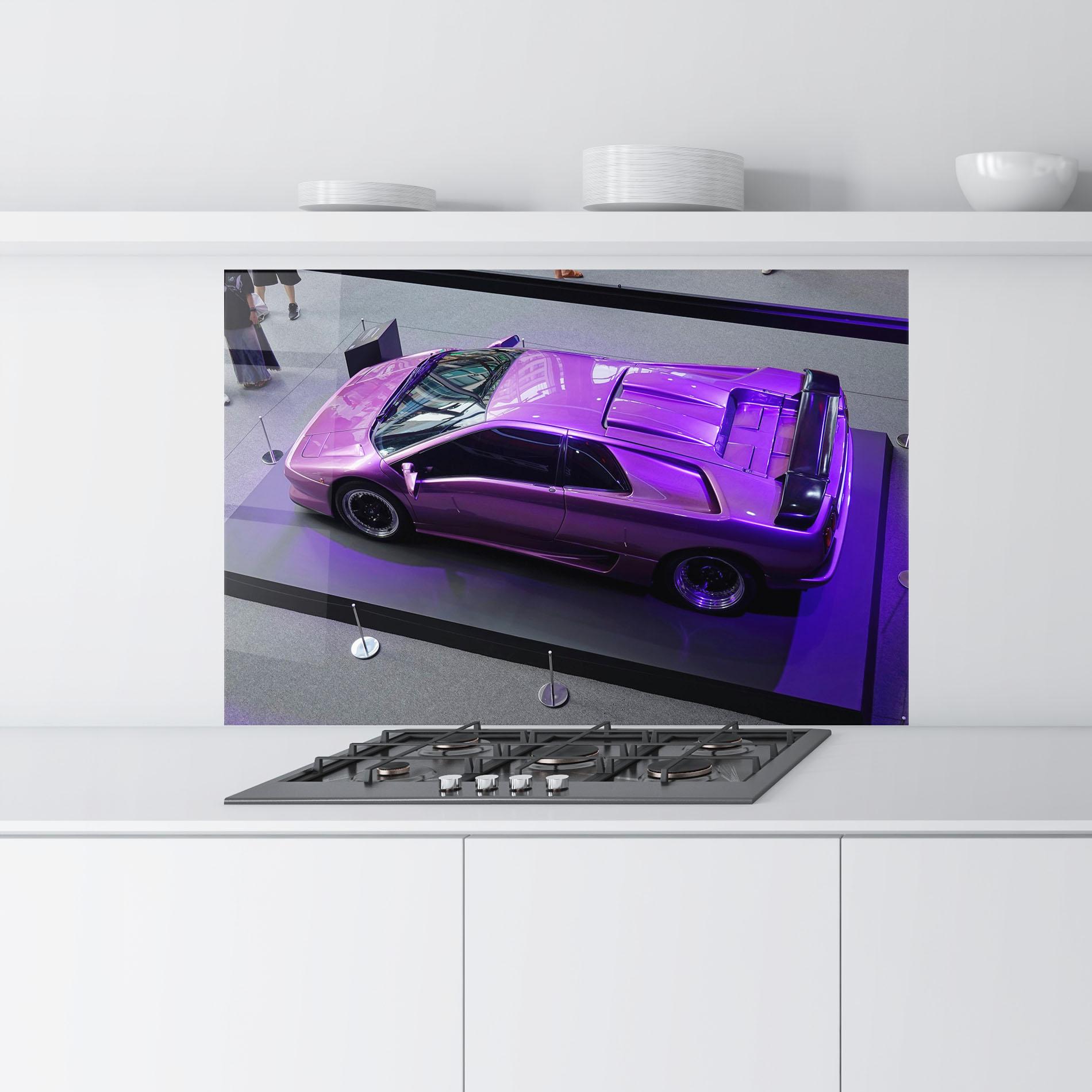Panou Sticla Bucatarie Purple Old Lambo mockup 9