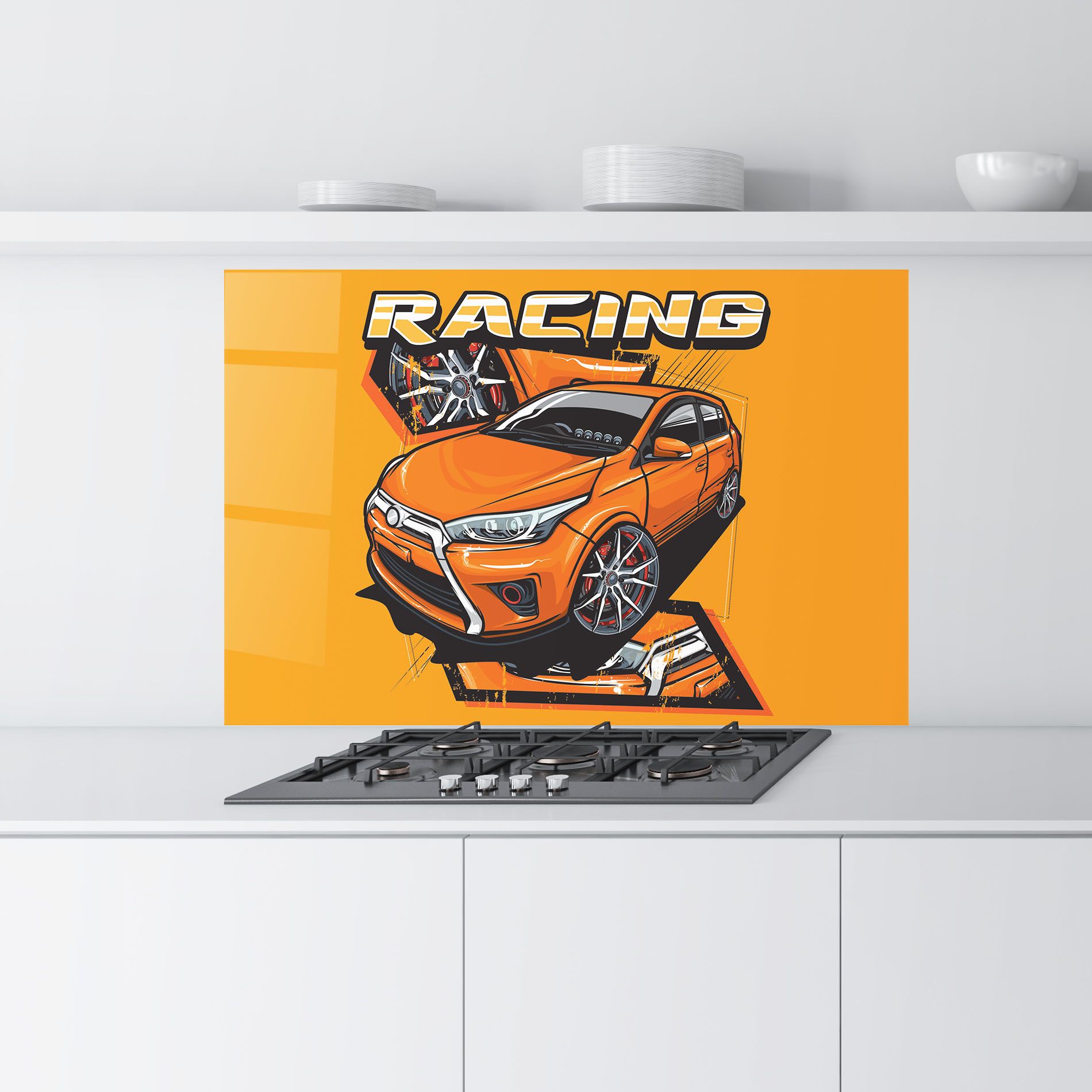 Racing Orange Car mockup 9