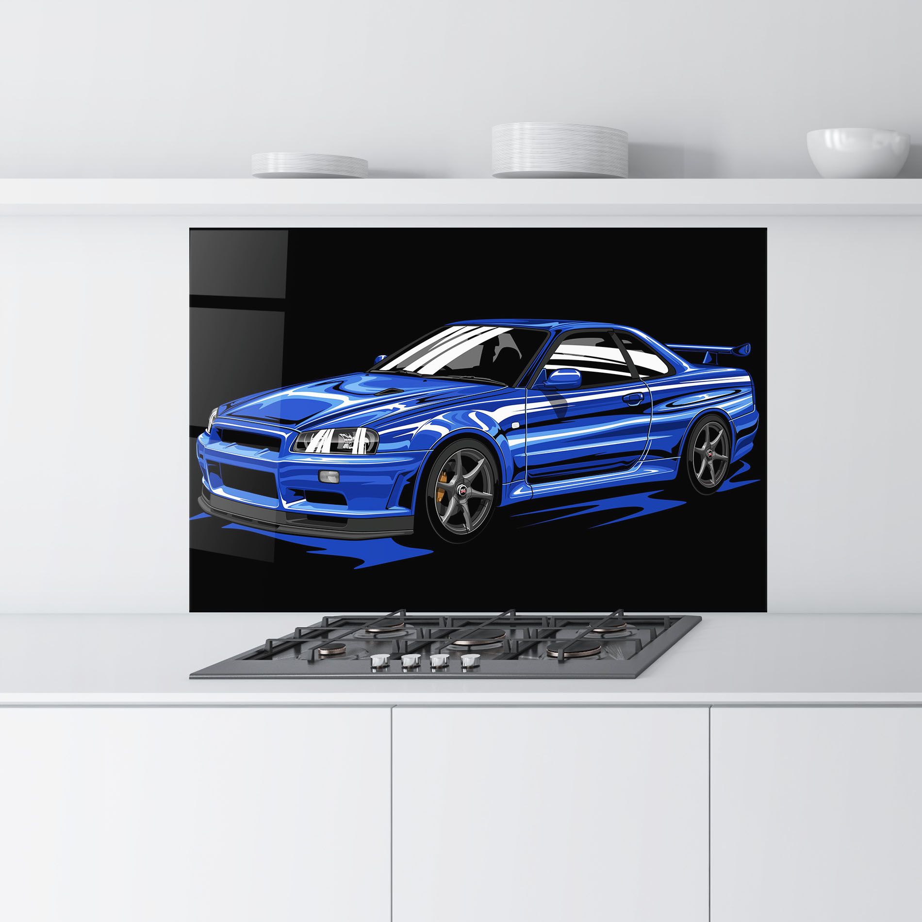 Sport Blue Car mockup 9
