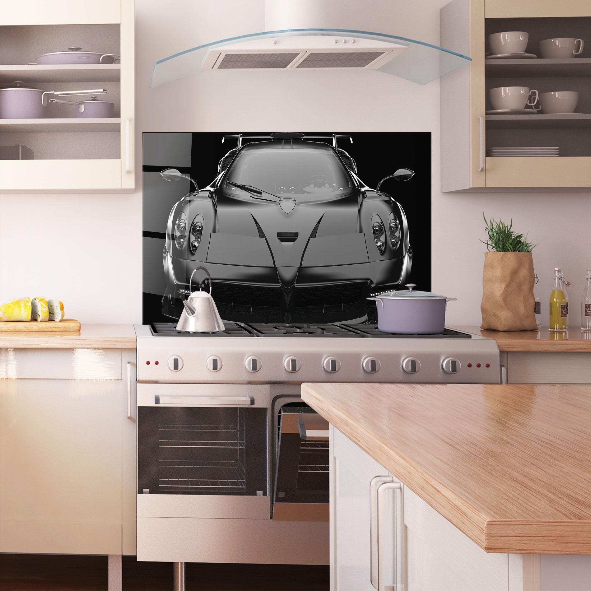 Panou Sticla Bucatarie Black Matte Pagani mockup 1