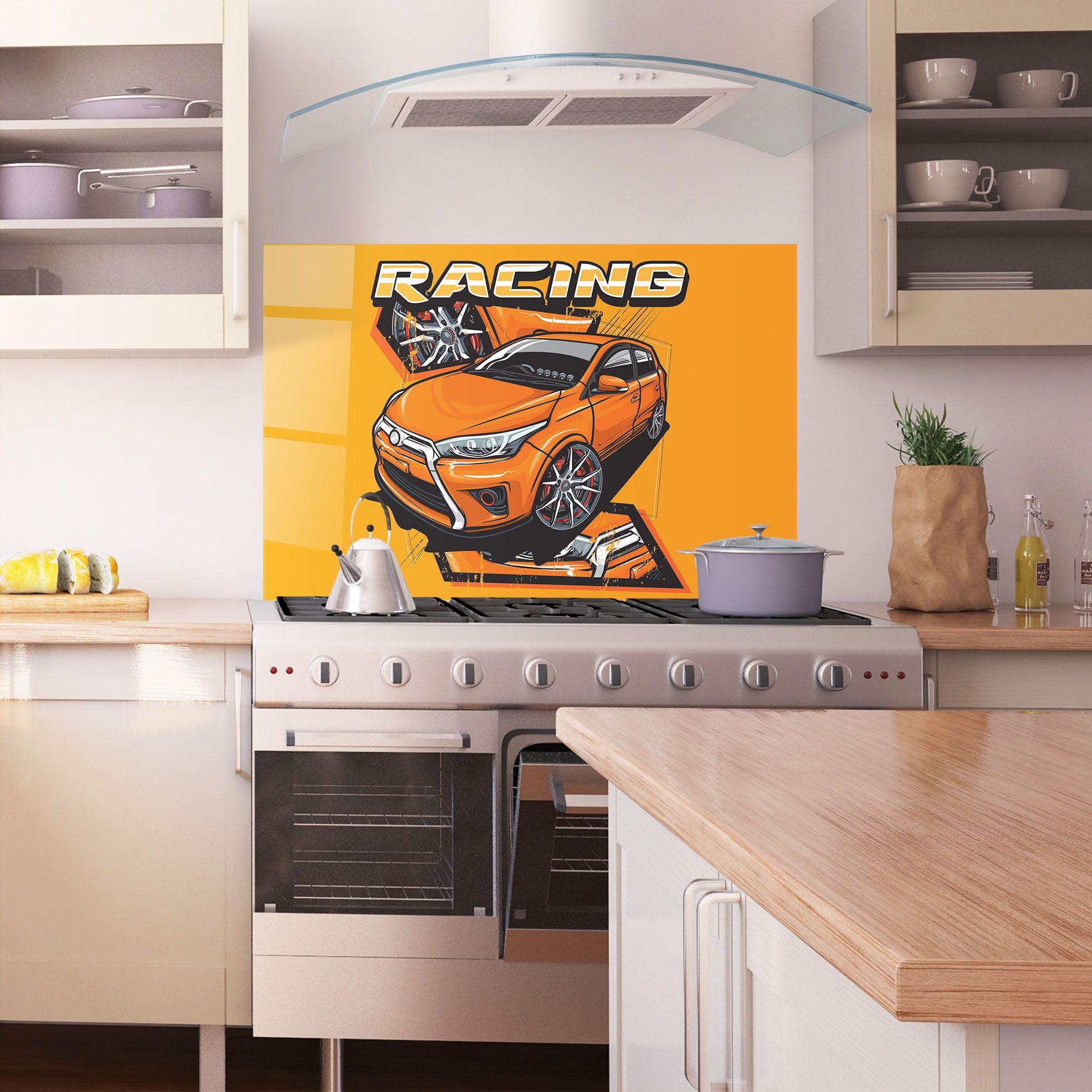 Racing Orange Car mockup 1