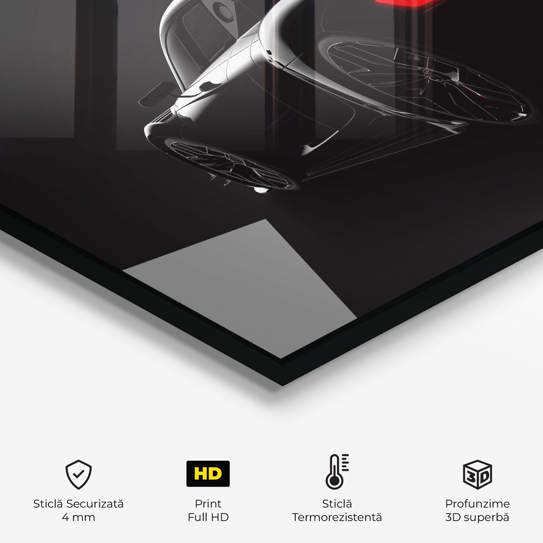 Panou Sticla Bucatarie Black Hypercar Car mockup 2