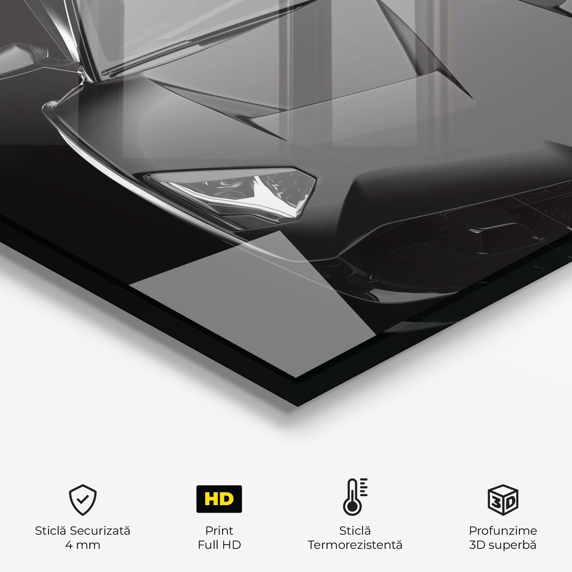 Panou Sticla Bucatarie Black Matte Lambo mockup 2
