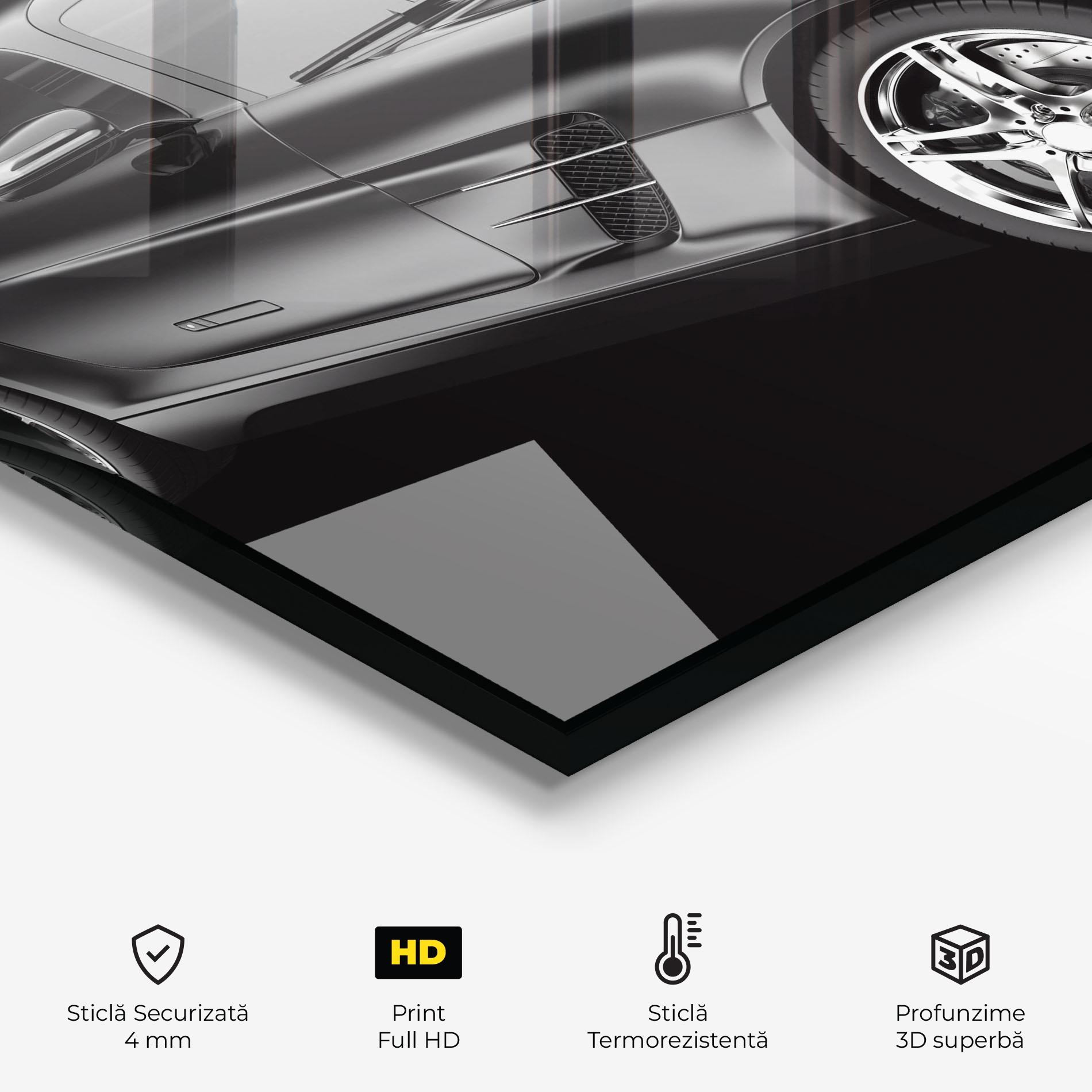 Panou Sticla Bucatarie Black Matte Mercedes mockup 2