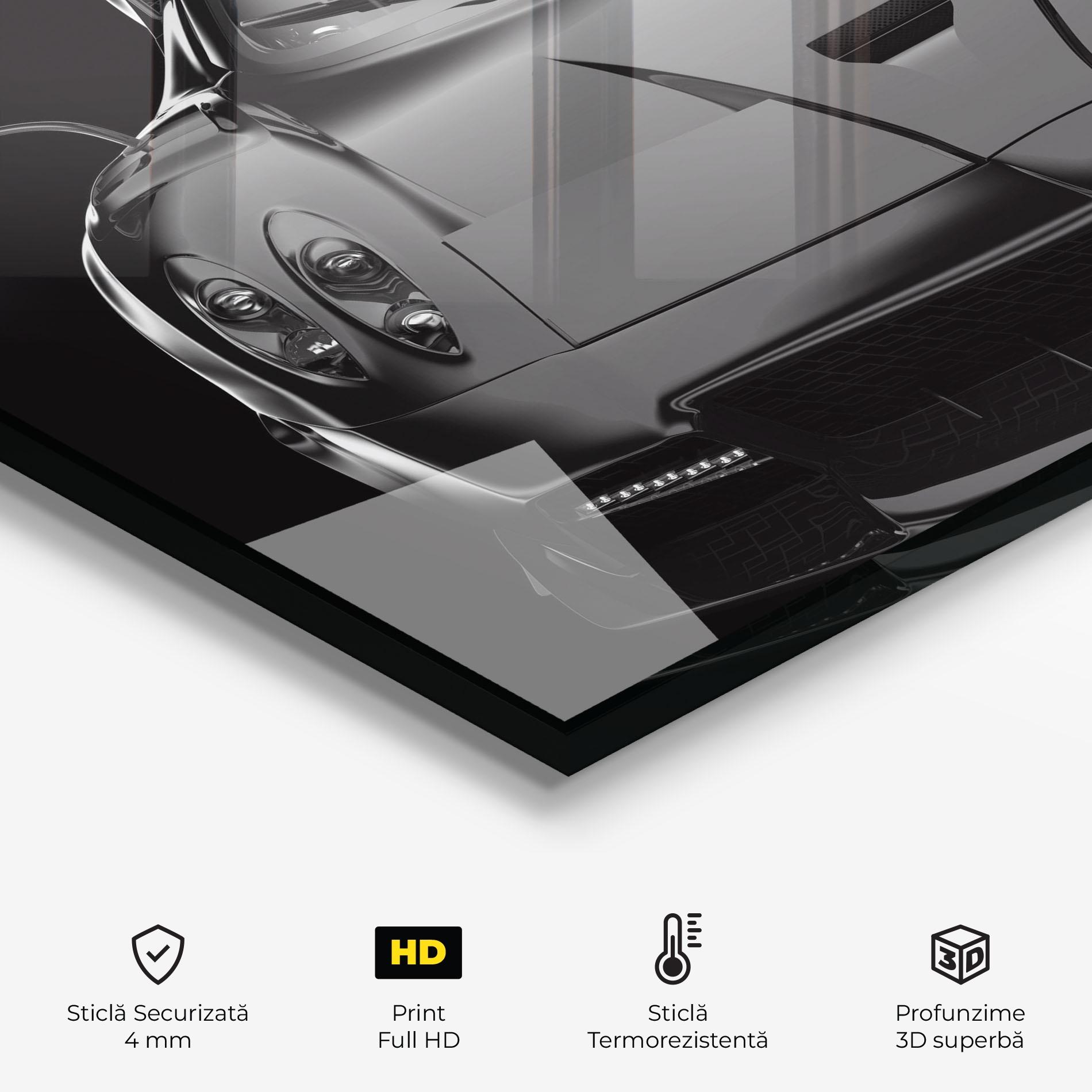 Panou Sticla Bucatarie Black Matte Pagani mockup 2
