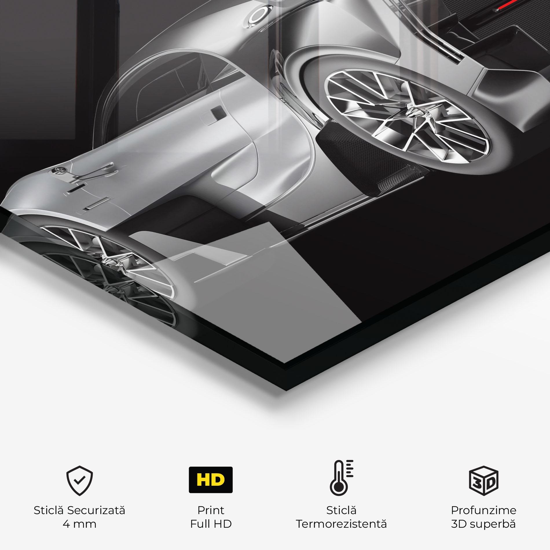 Panou Sticla Bucatarie Black Rear Hypercar mockup 2