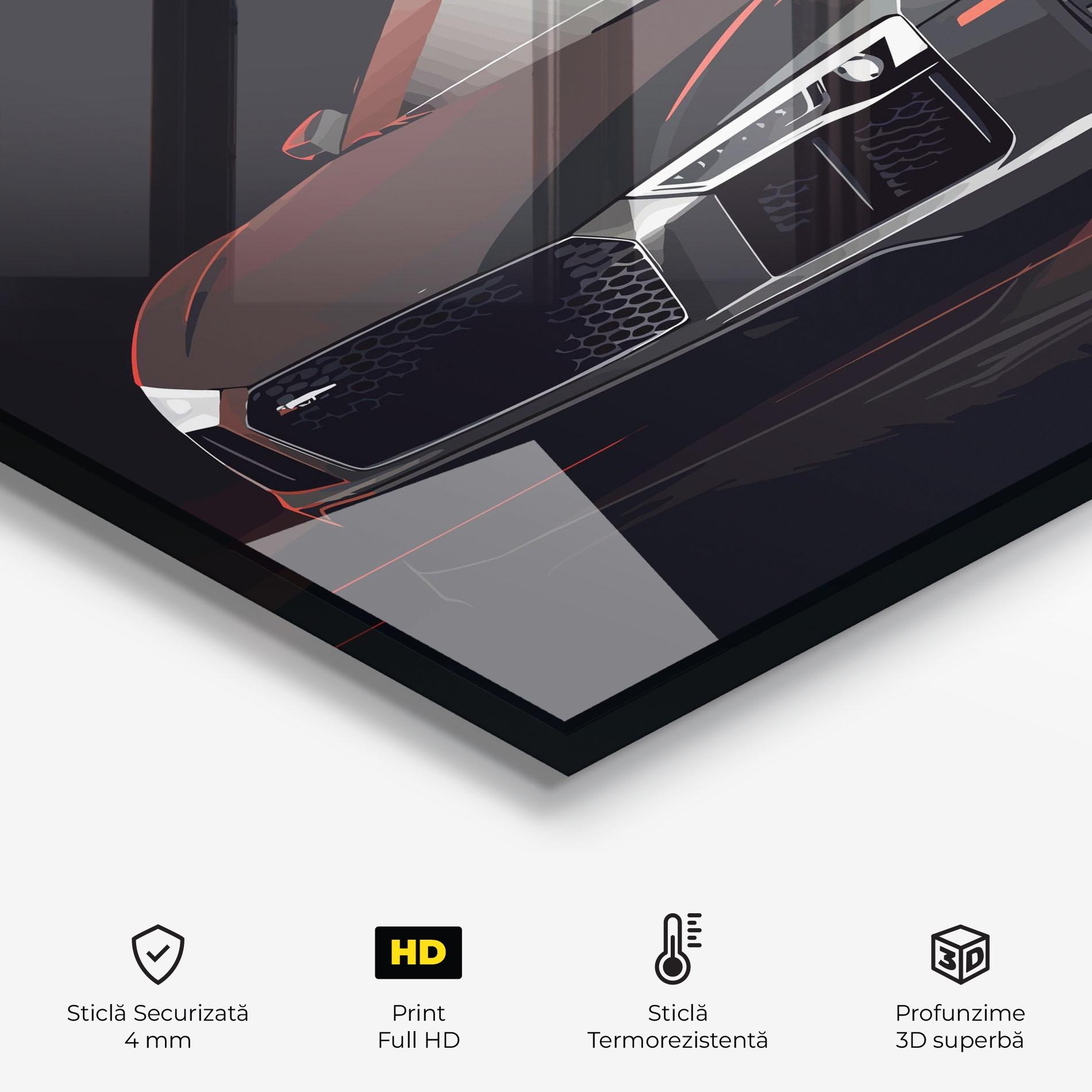 Panou Sticla Bucatarie Cool Grey Car mockup 2