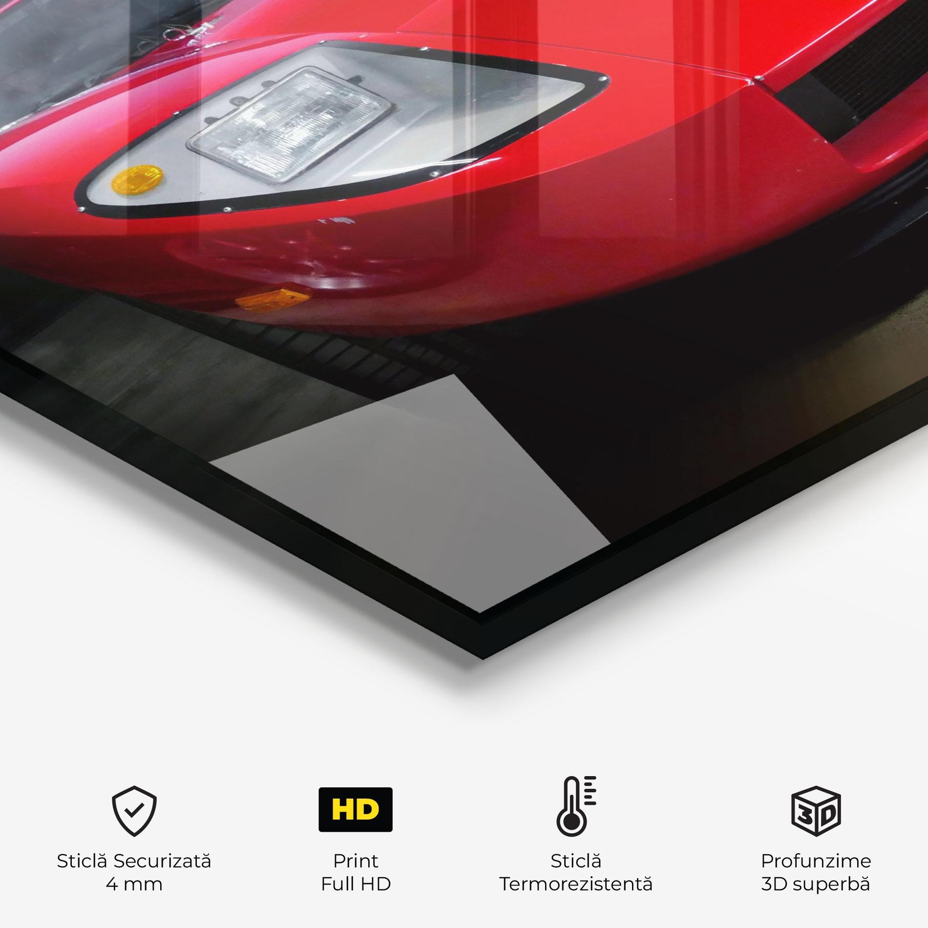 Panou Sticla Bucatarie Red Sport Car mockup 2