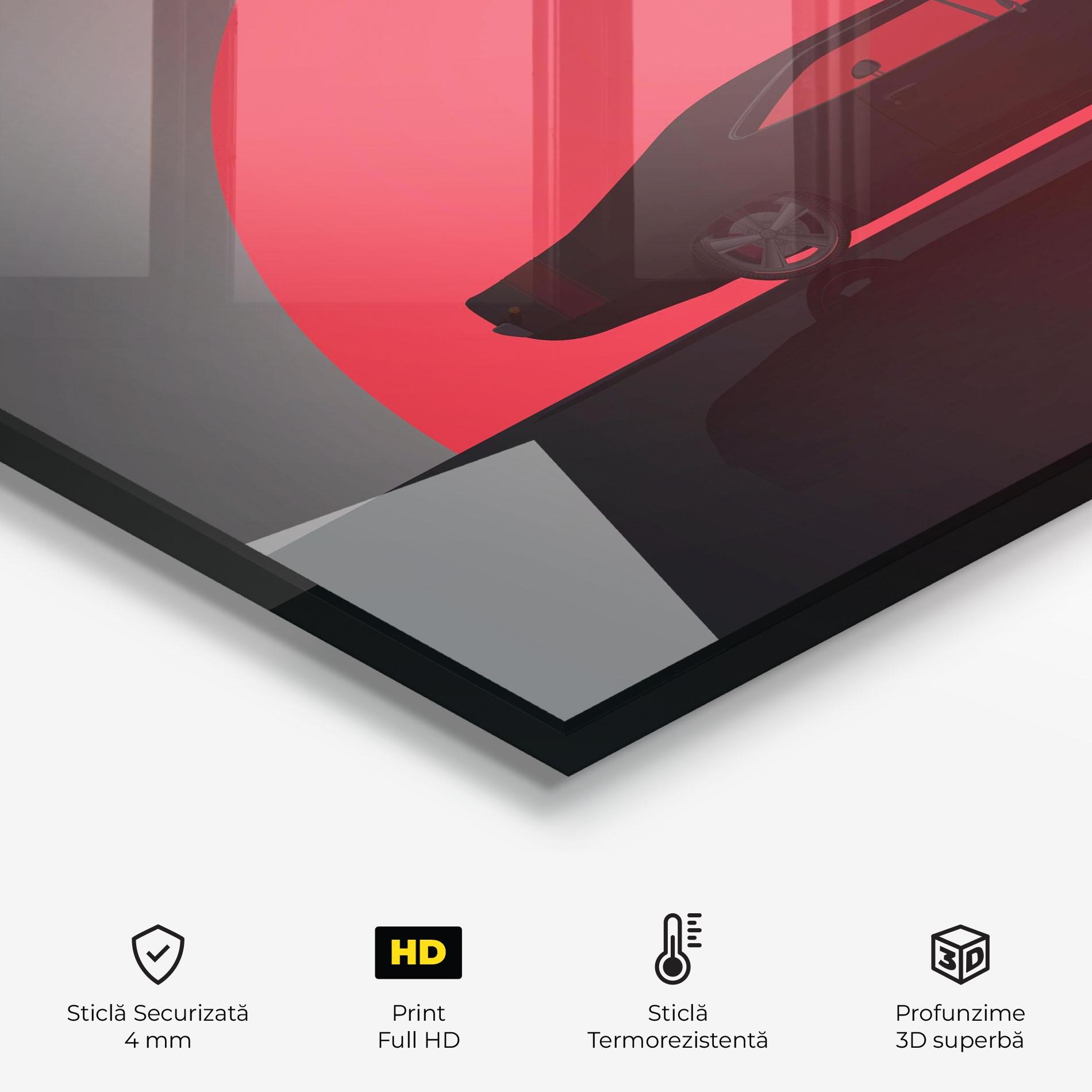 Panou Sticla Bucatarie Red Sun Car mockup 2