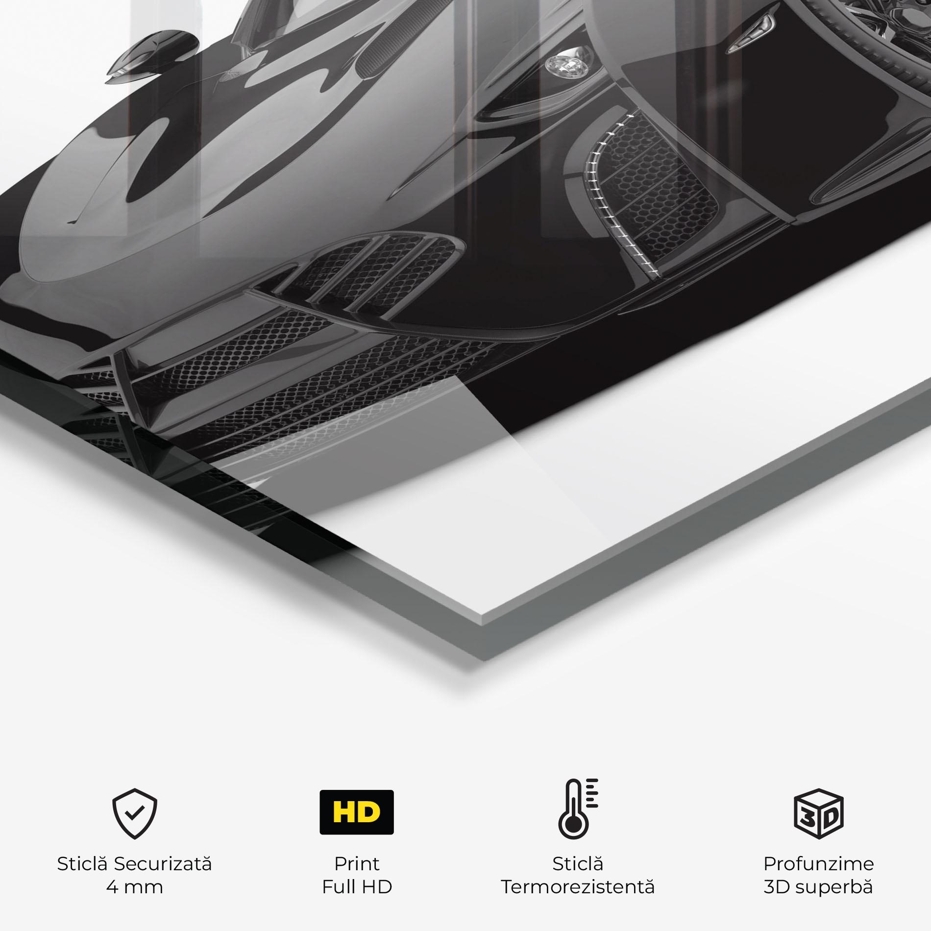 Panou Sticla Bucatarie Sport Black Car mockup 2