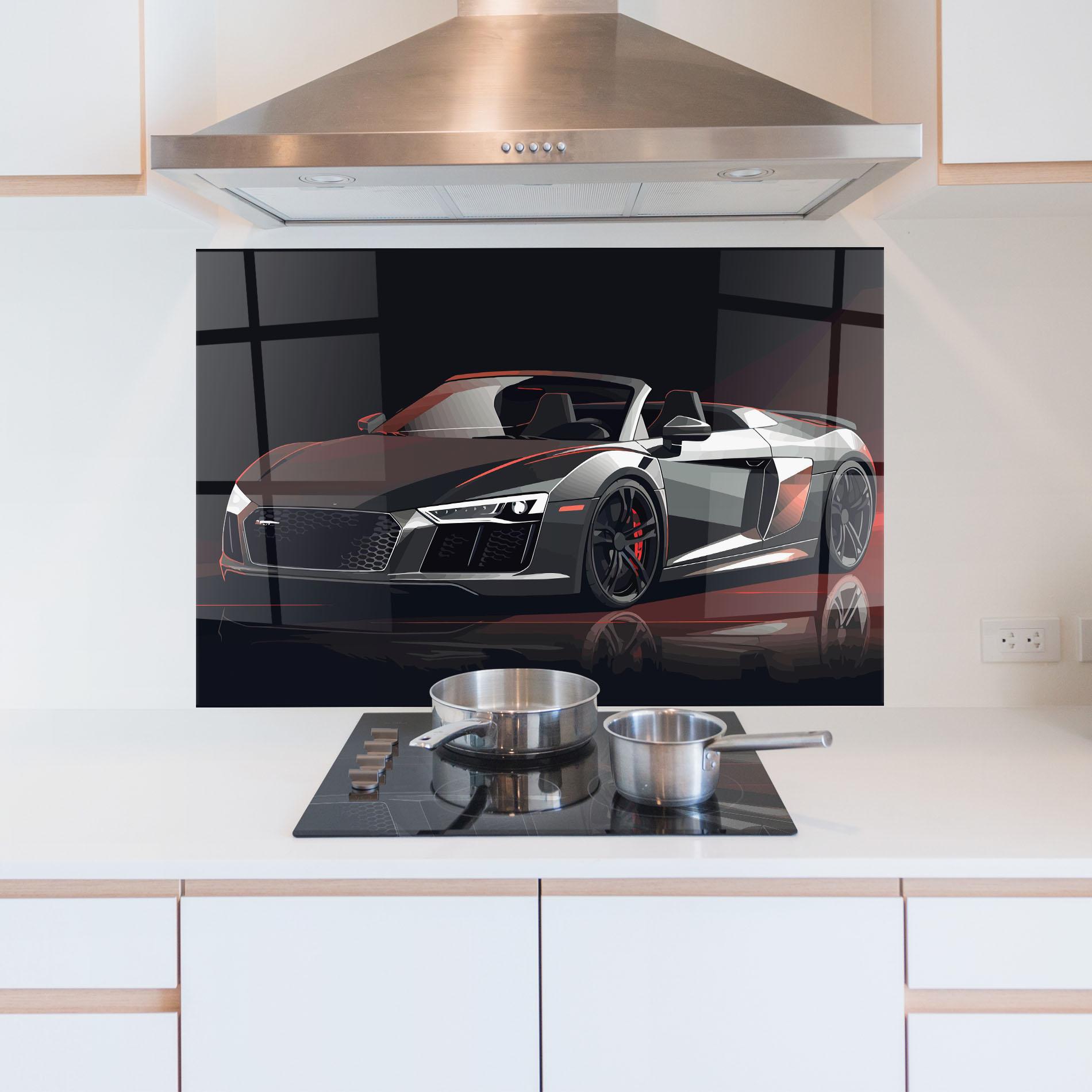 Panou Sticla Bucatarie Cool Grey Car mockup 5