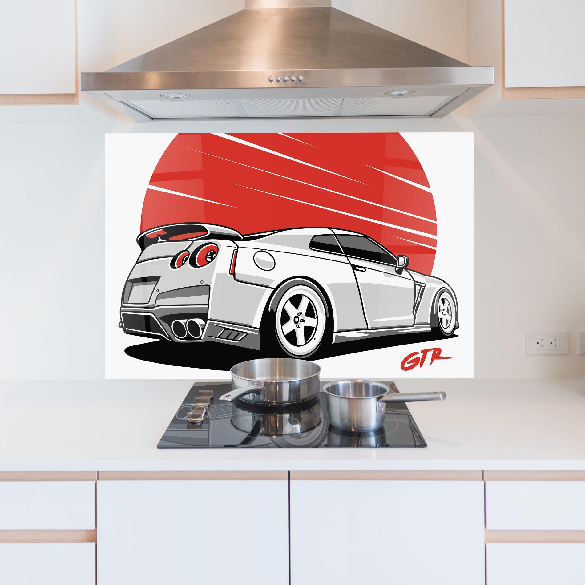 Panou Sticla Bucatarie Grey Gtr Car mockup 5