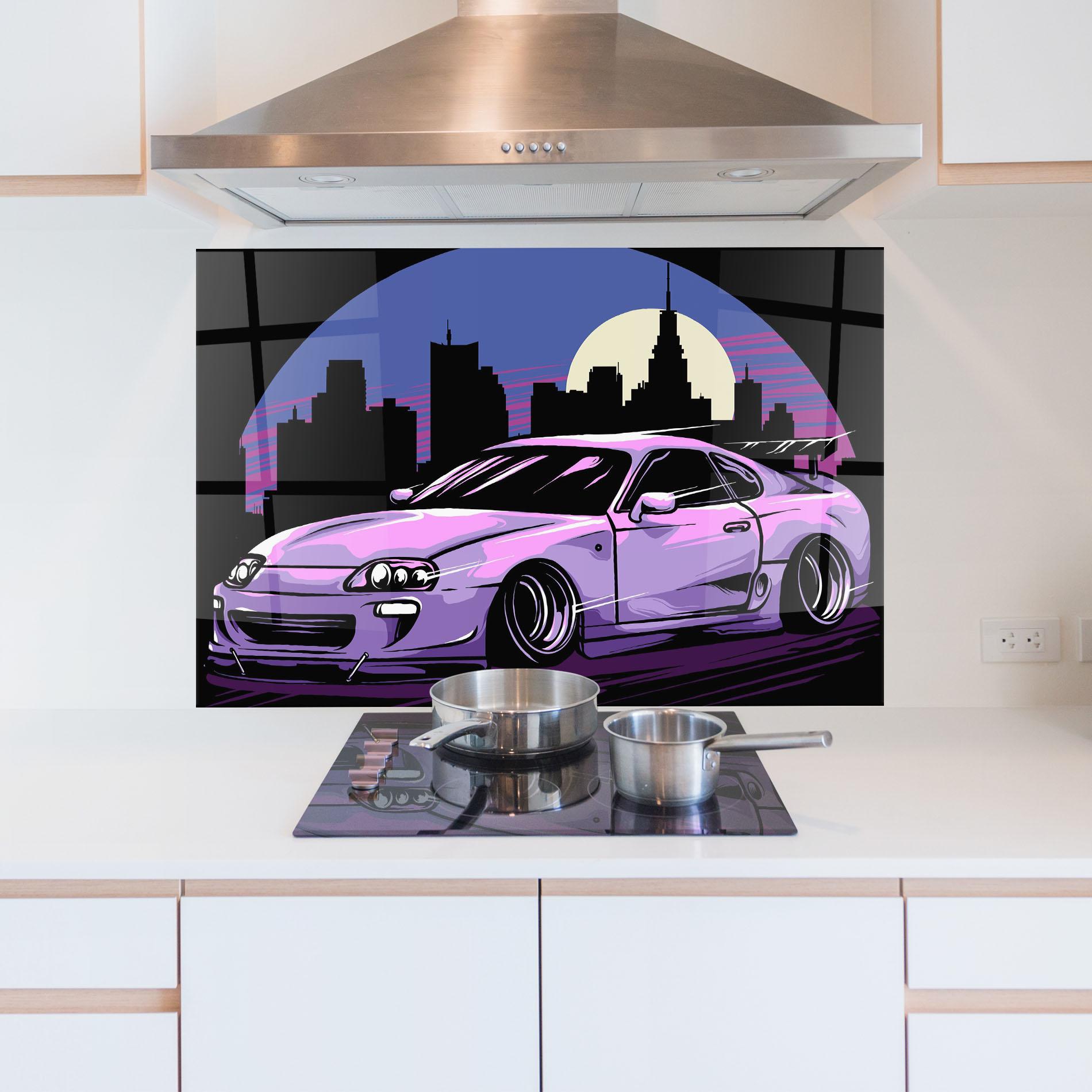 Panou Sticla Bucatarie Purple Supra mockup 5