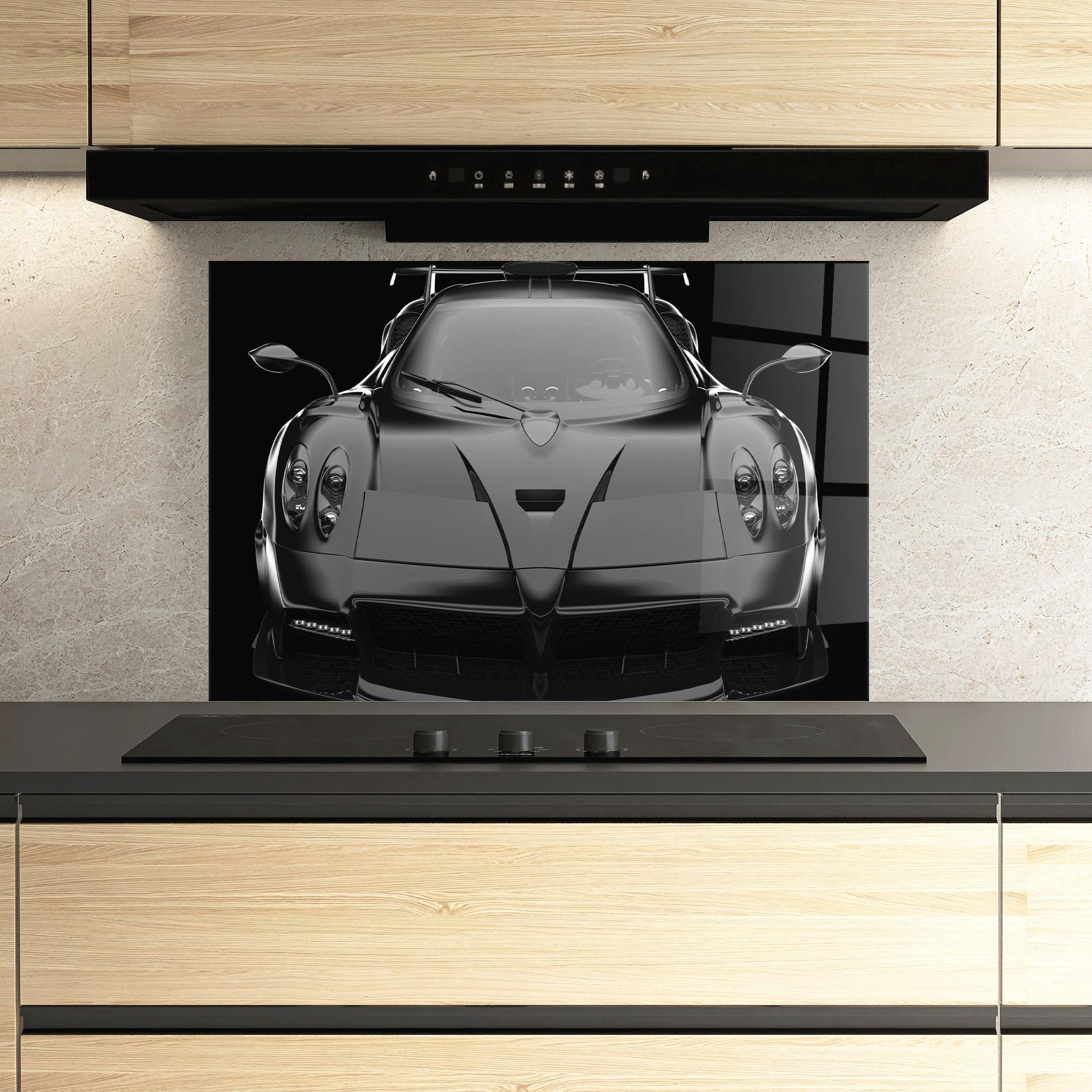Panou Sticla Bucatarie Black Matte Pagani mockup 3