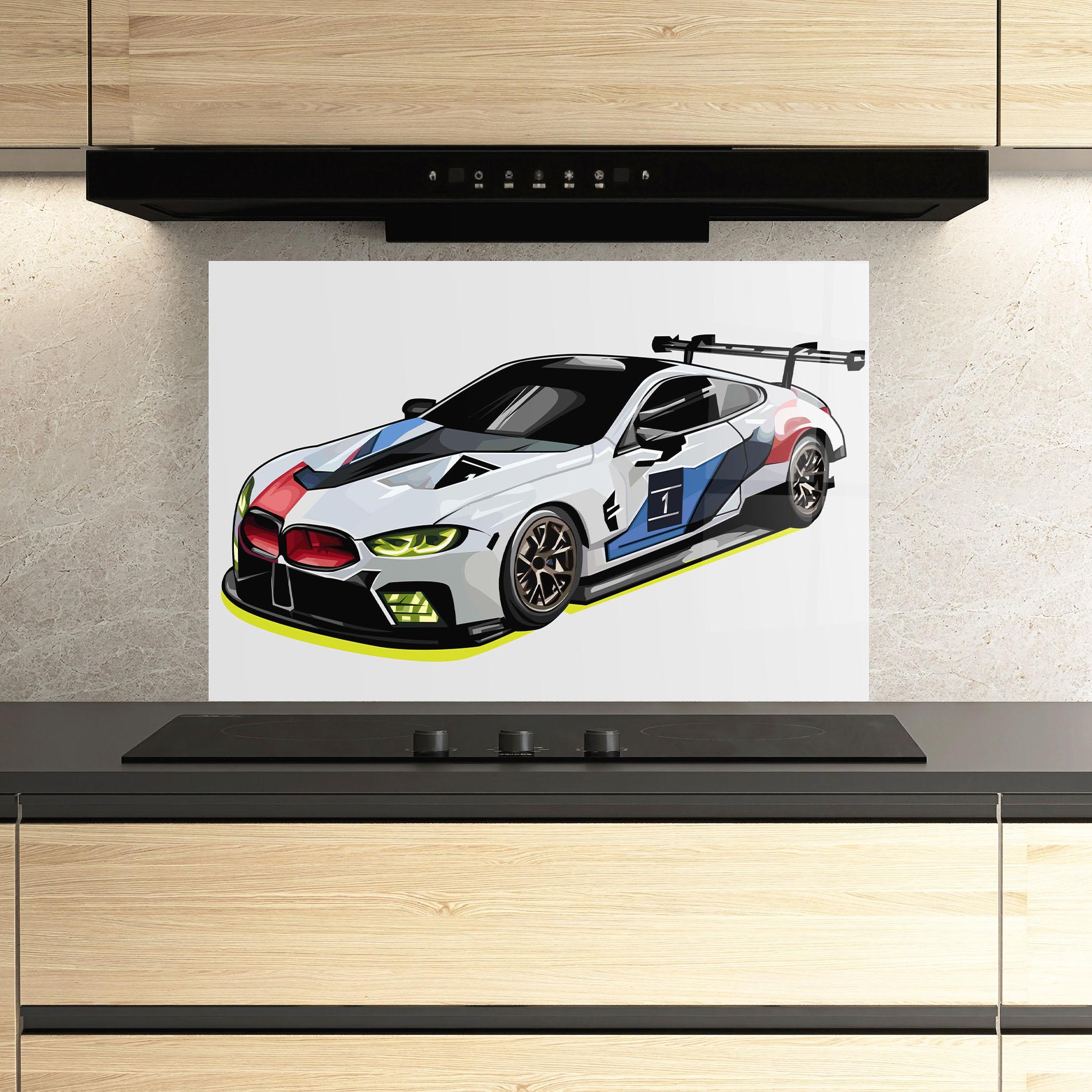 Panou Sticla Bucatarie Bmw Sport Car mockup 3