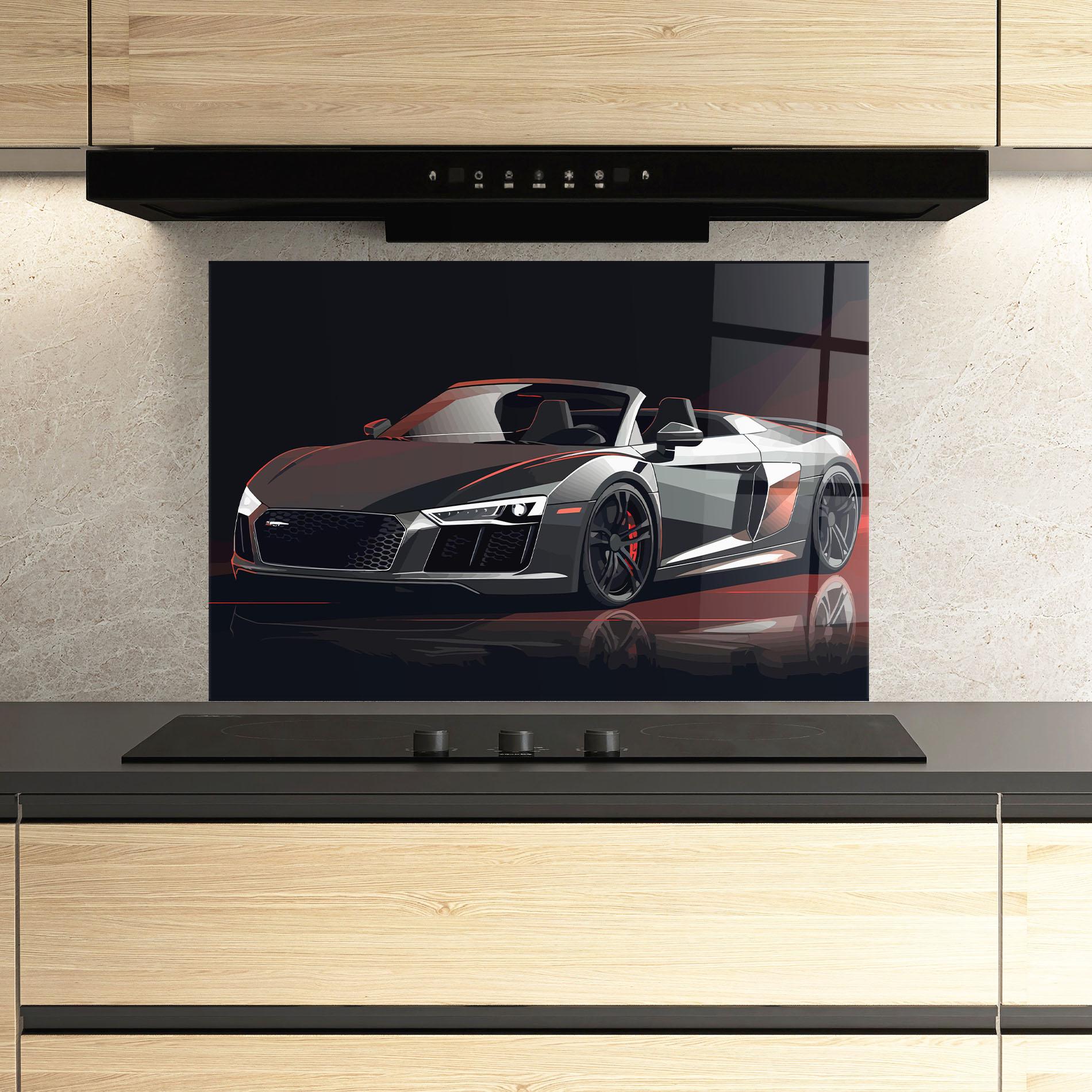 Panou Sticla Bucatarie Cool Grey Car mockup 3