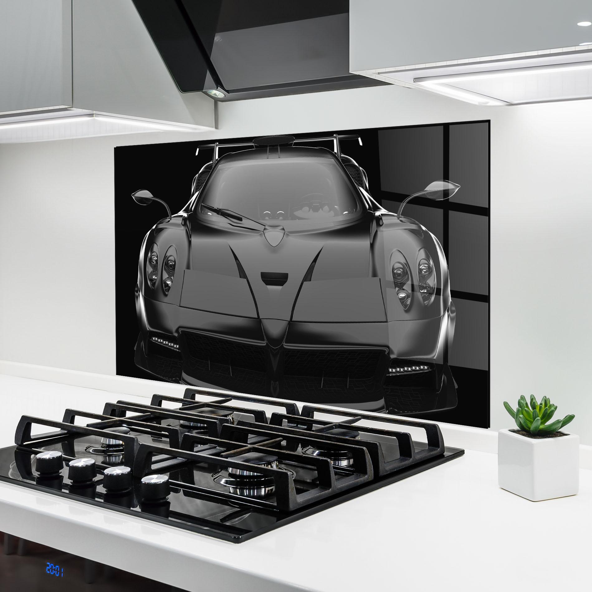 Panou Sticla Bucatarie Black Matte Pagani mockup 6