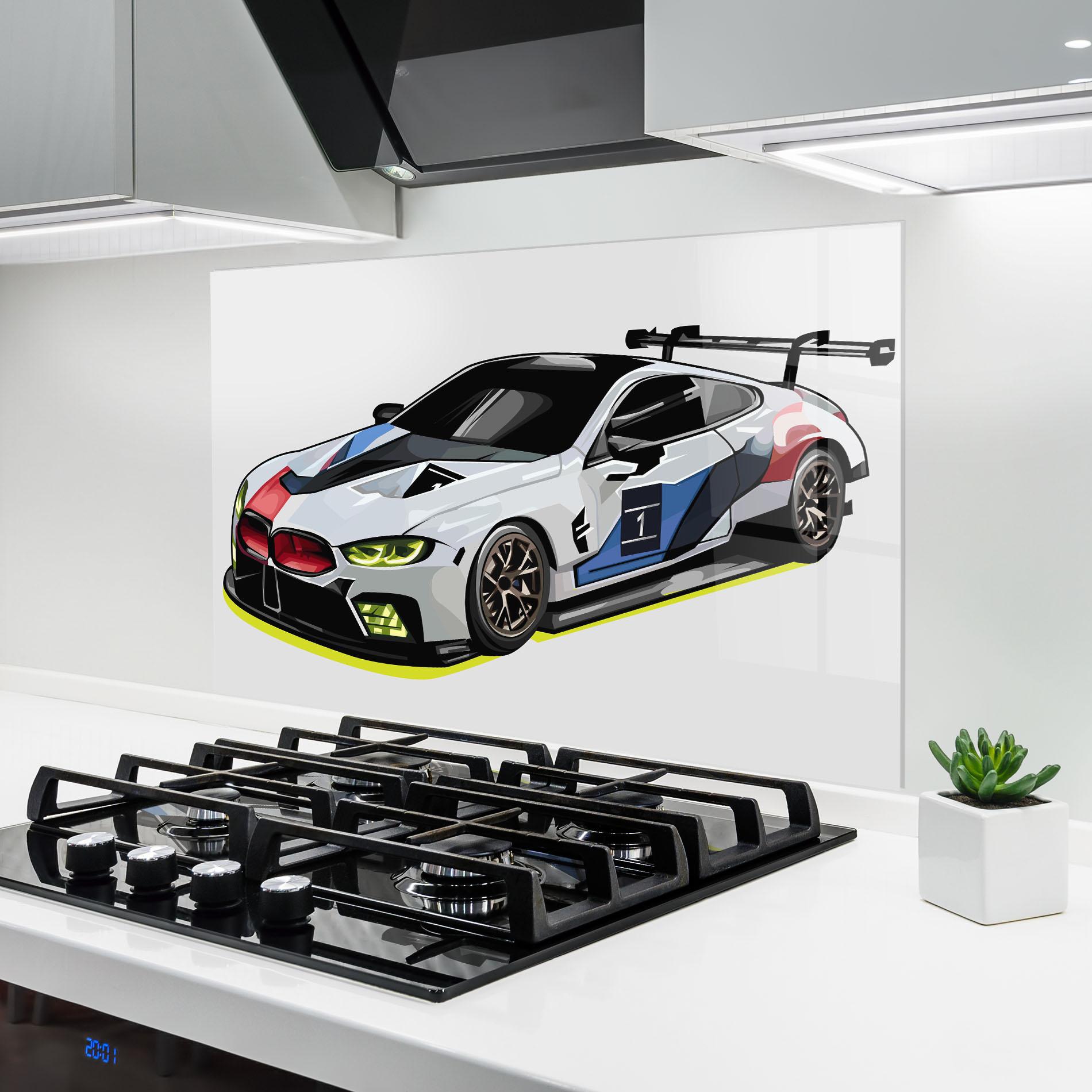 Panou Sticla Bucatarie Bmw Sport Car mockup 6