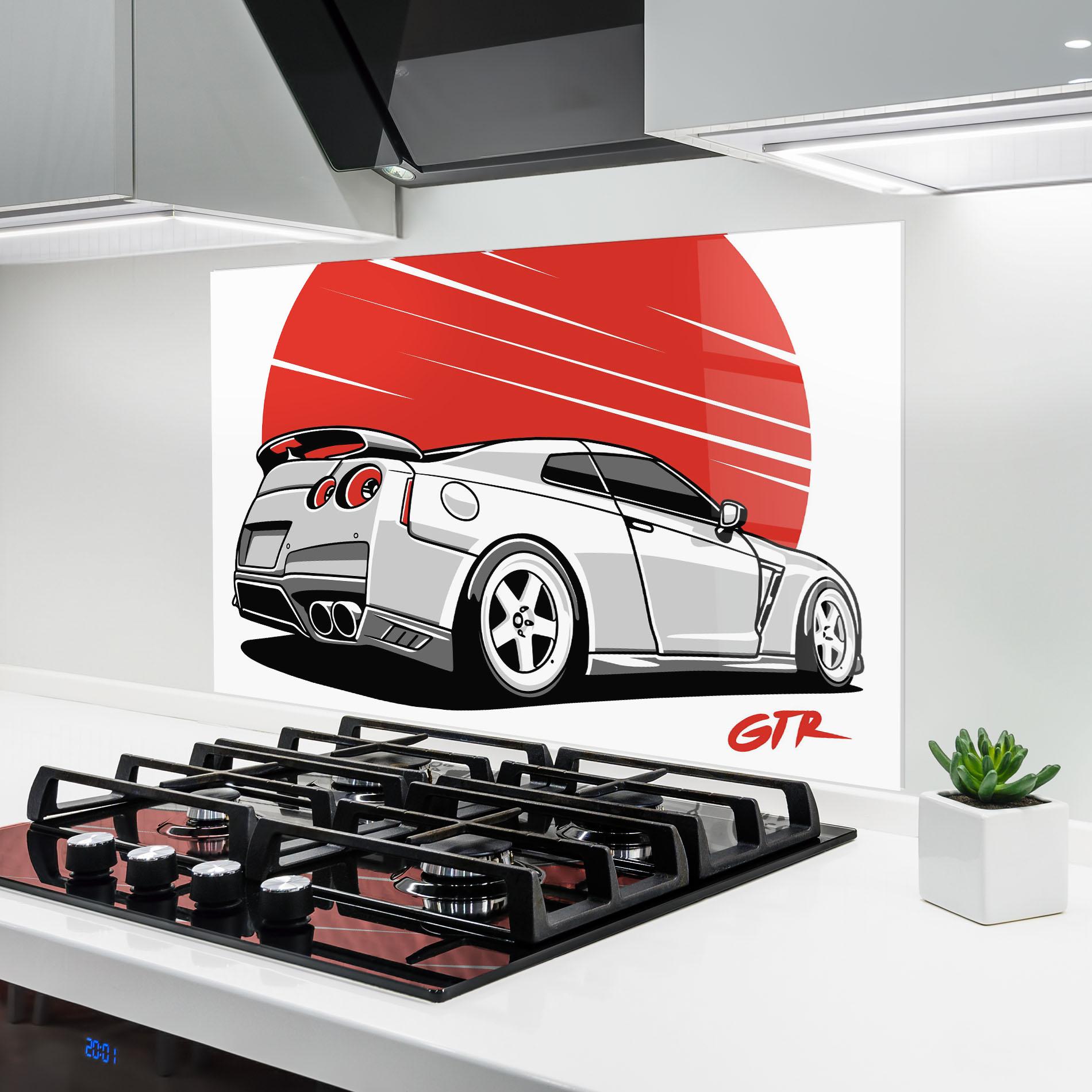 Panou Sticla Bucatarie Grey Gtr Car mockup 6