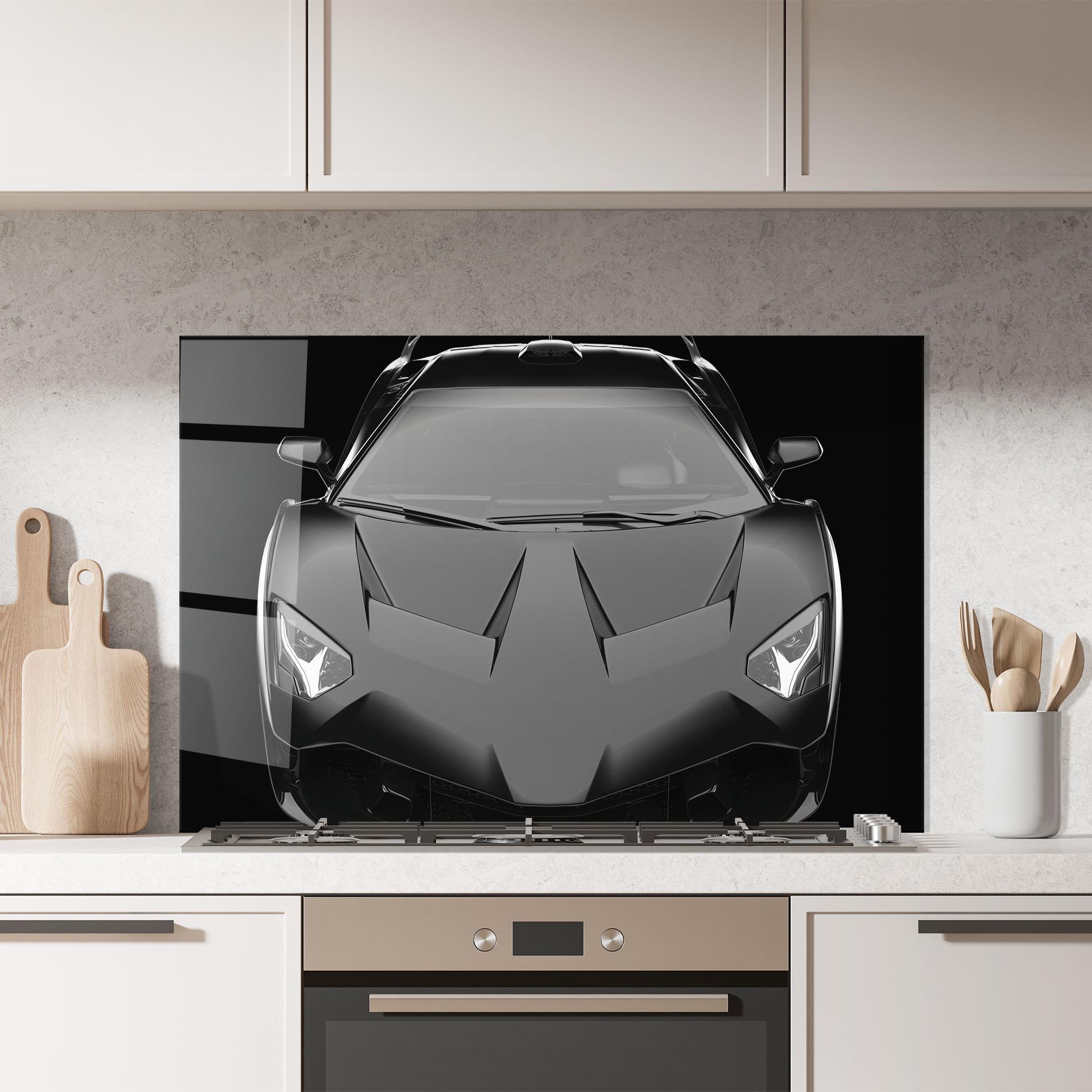 Panou Sticla Bucatarie Black Matte Lambo mockup 7