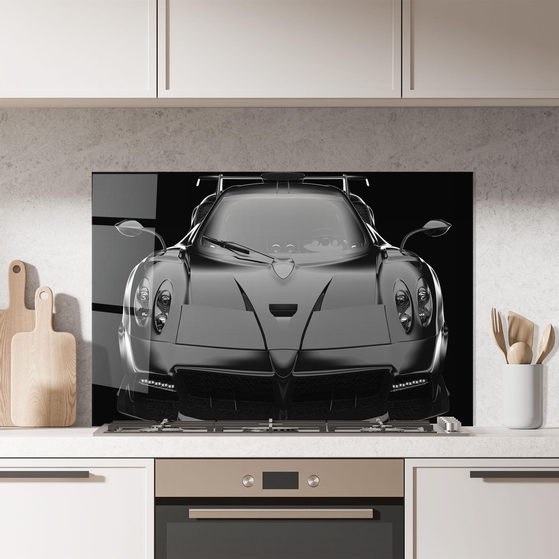 Panou Sticla Bucatarie Black Matte Pagani mockup 7