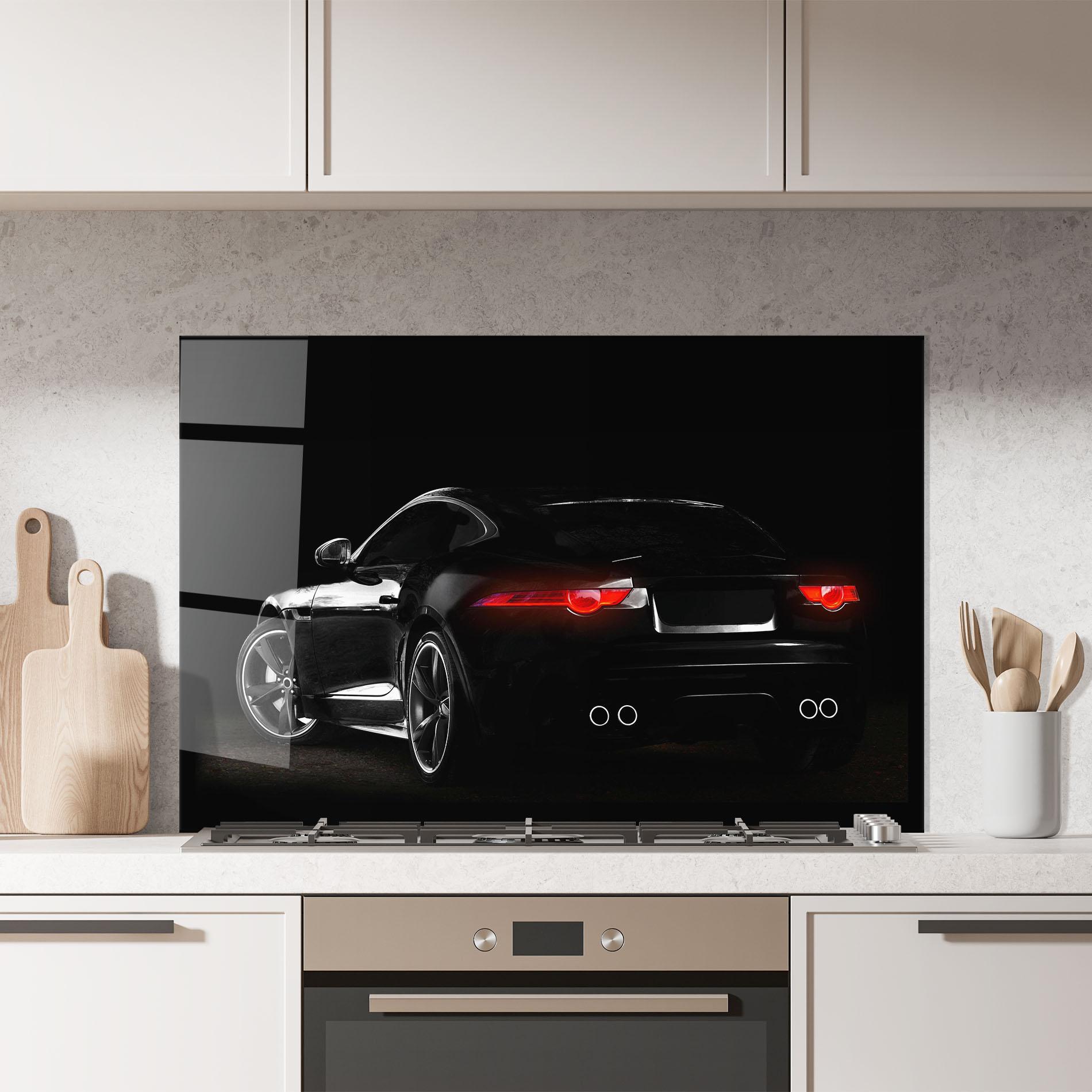 Panou Sticla Bucatarie Black Silhouette Car mockup 7