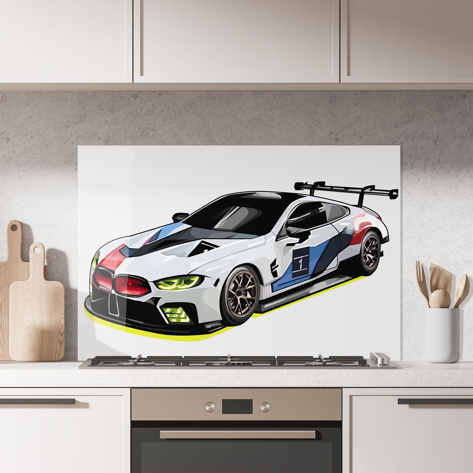 Panou Sticla Bucatarie Bmw Sport Car mockup 7