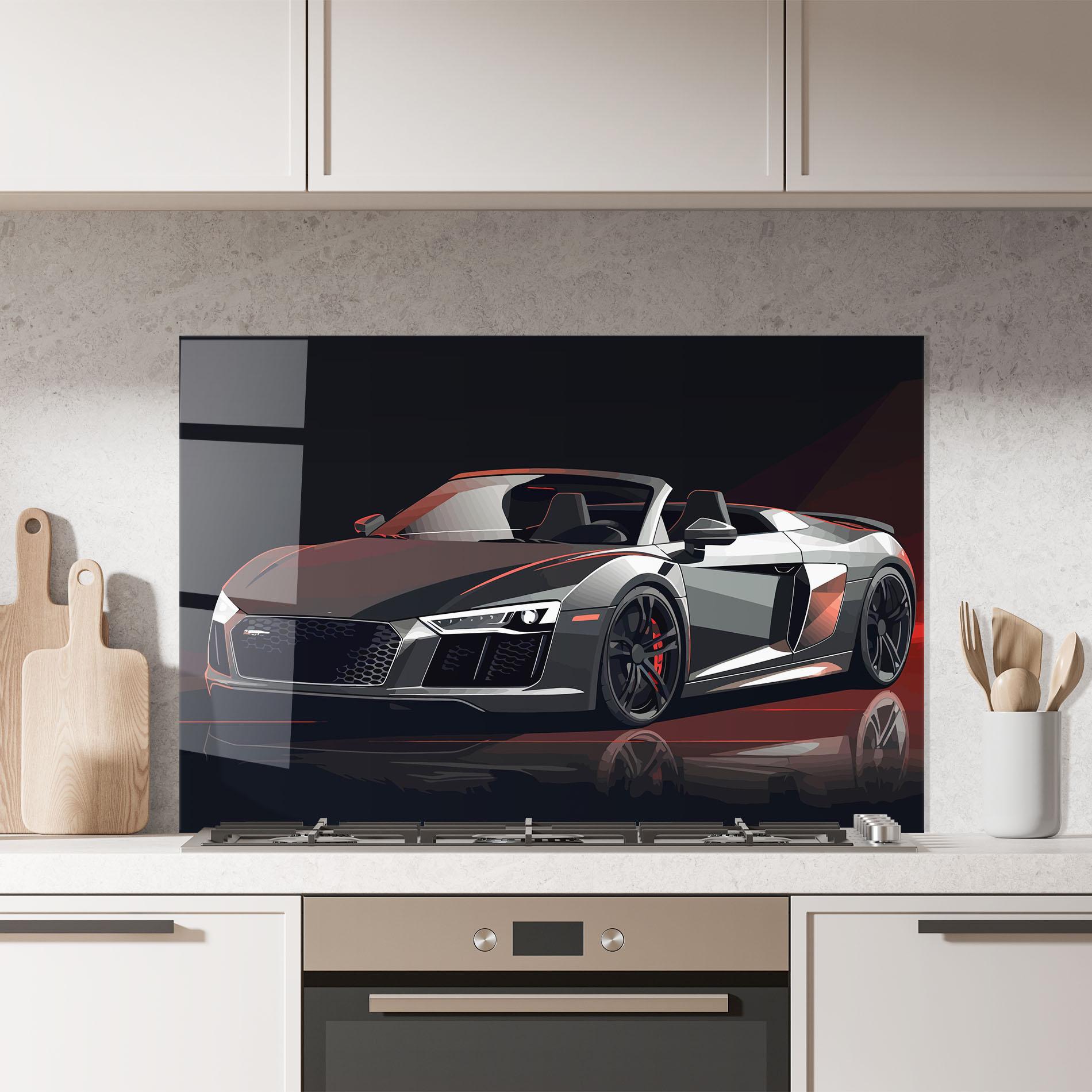 Panou Sticla Bucatarie Cool Grey Car mockup 7