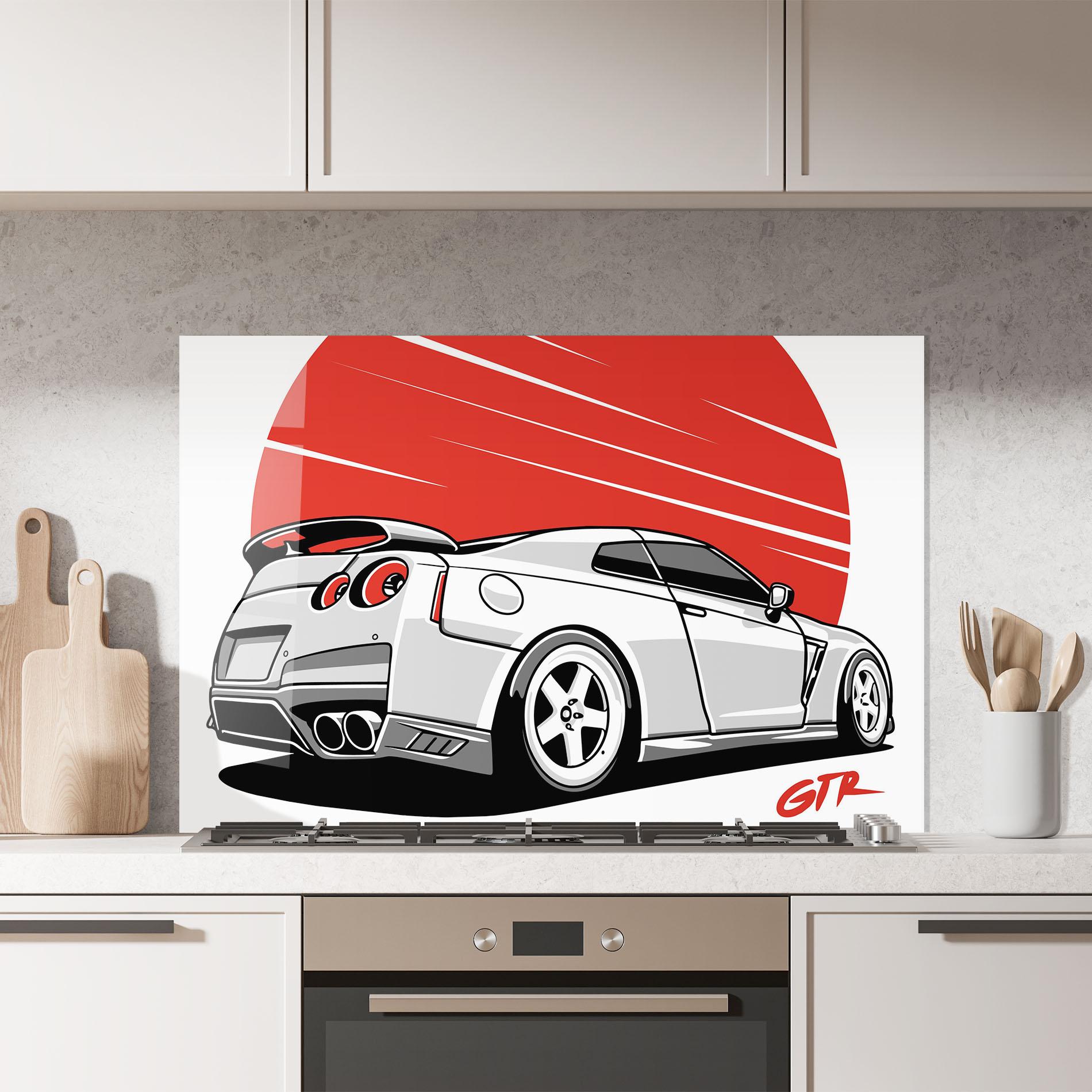 Panou Sticla Bucatarie Grey Gtr Car mockup 7