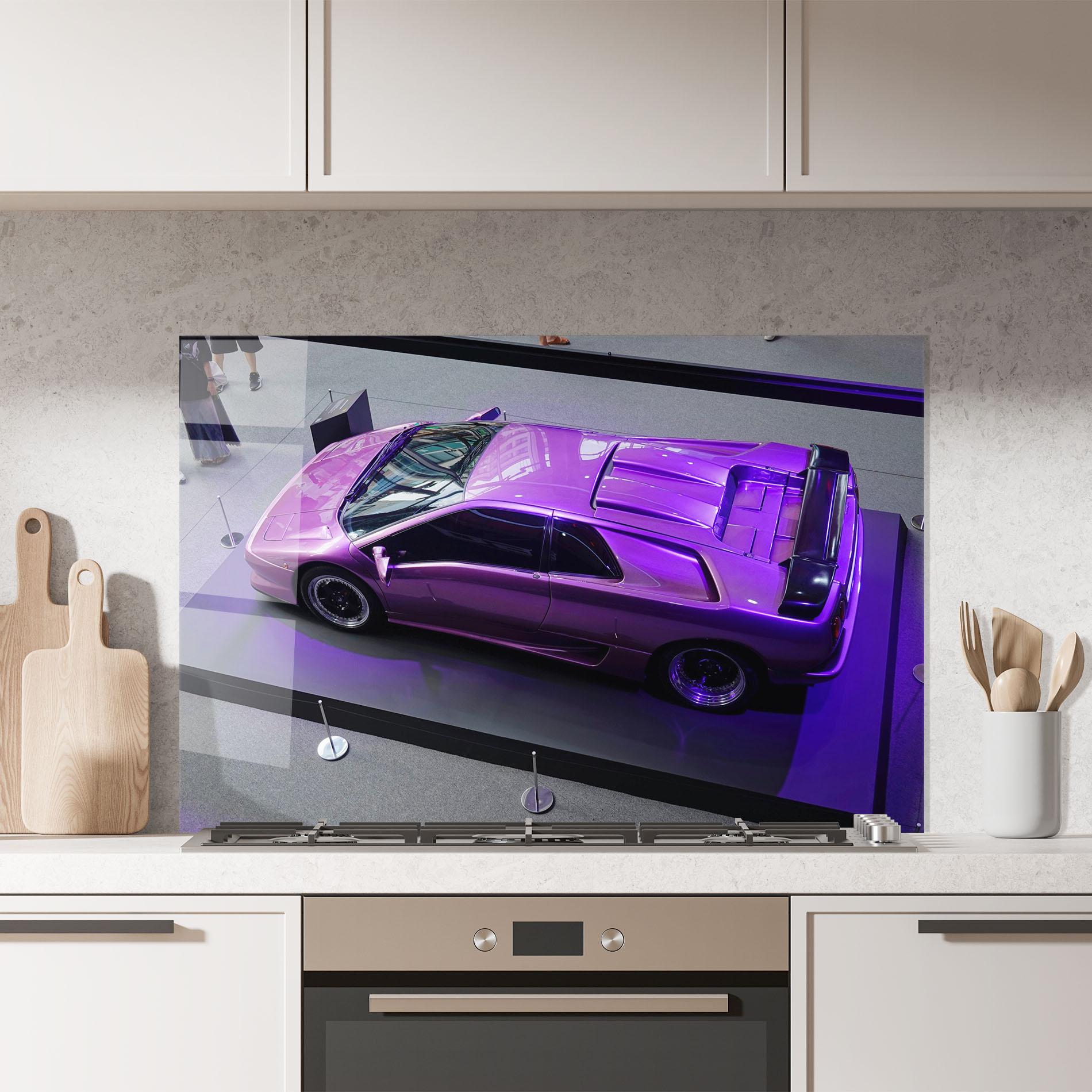 Panou Sticla Bucatarie Purple Old Lambo mockup 7