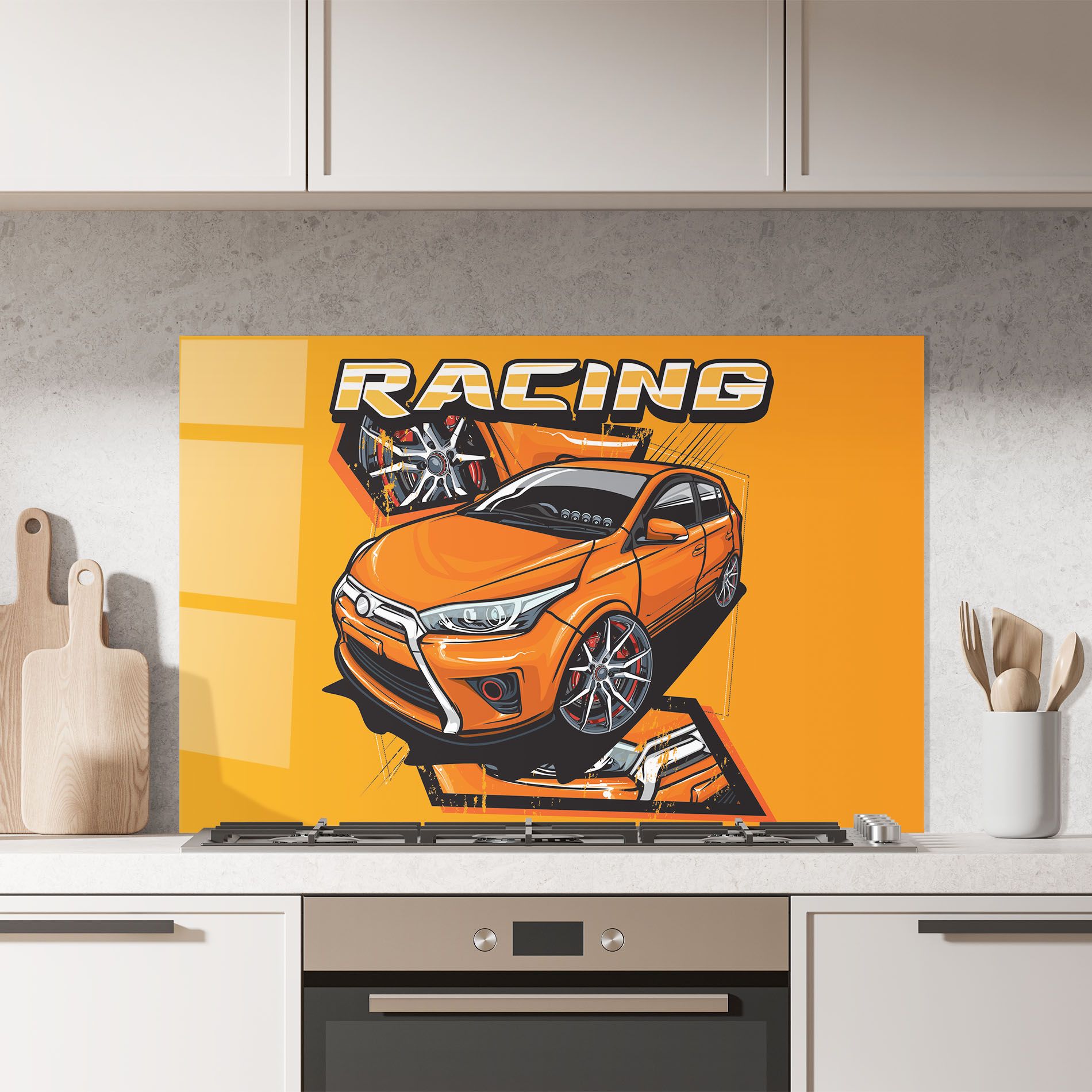 Racing Orange Car mockup 7