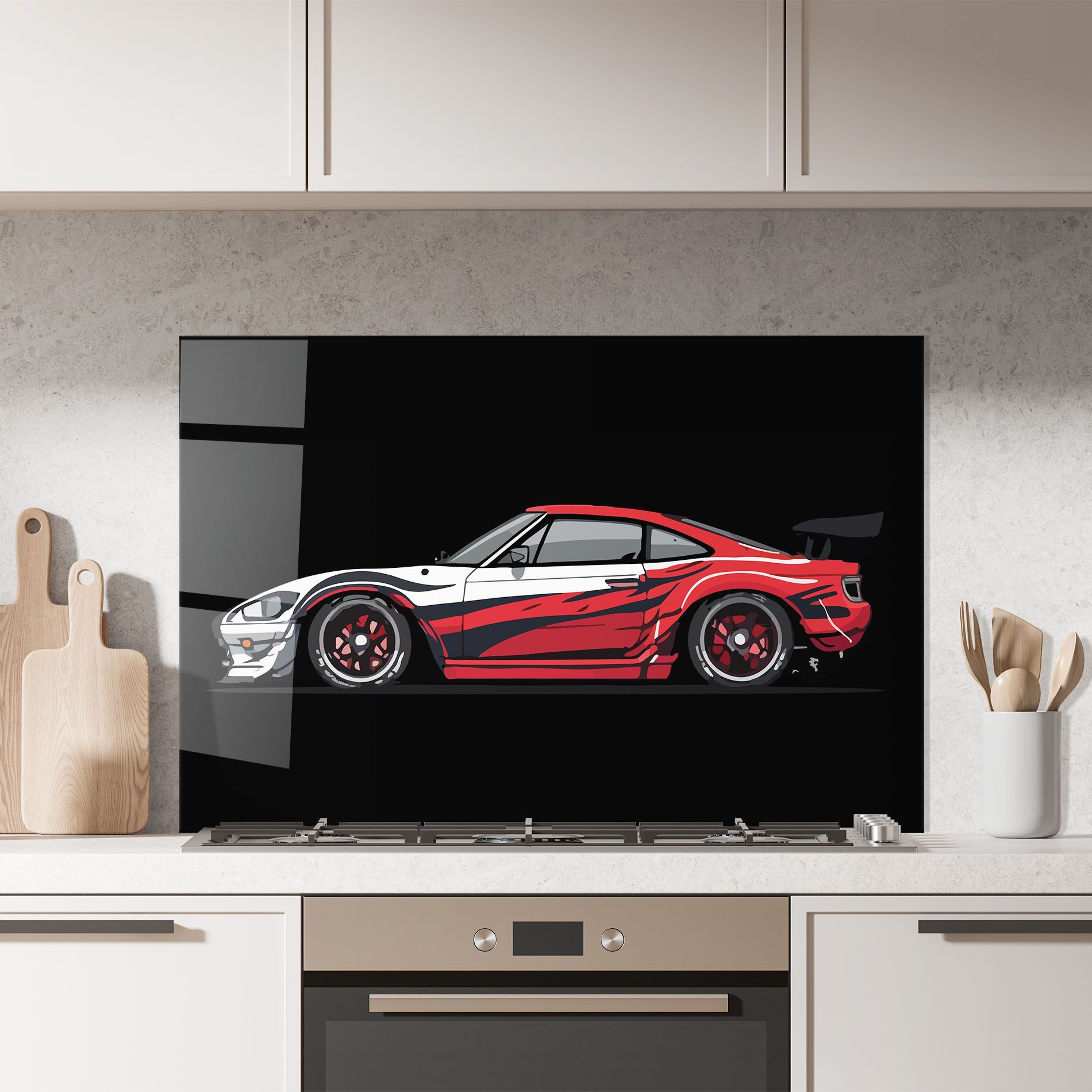 Red White Sport Car mockup 7