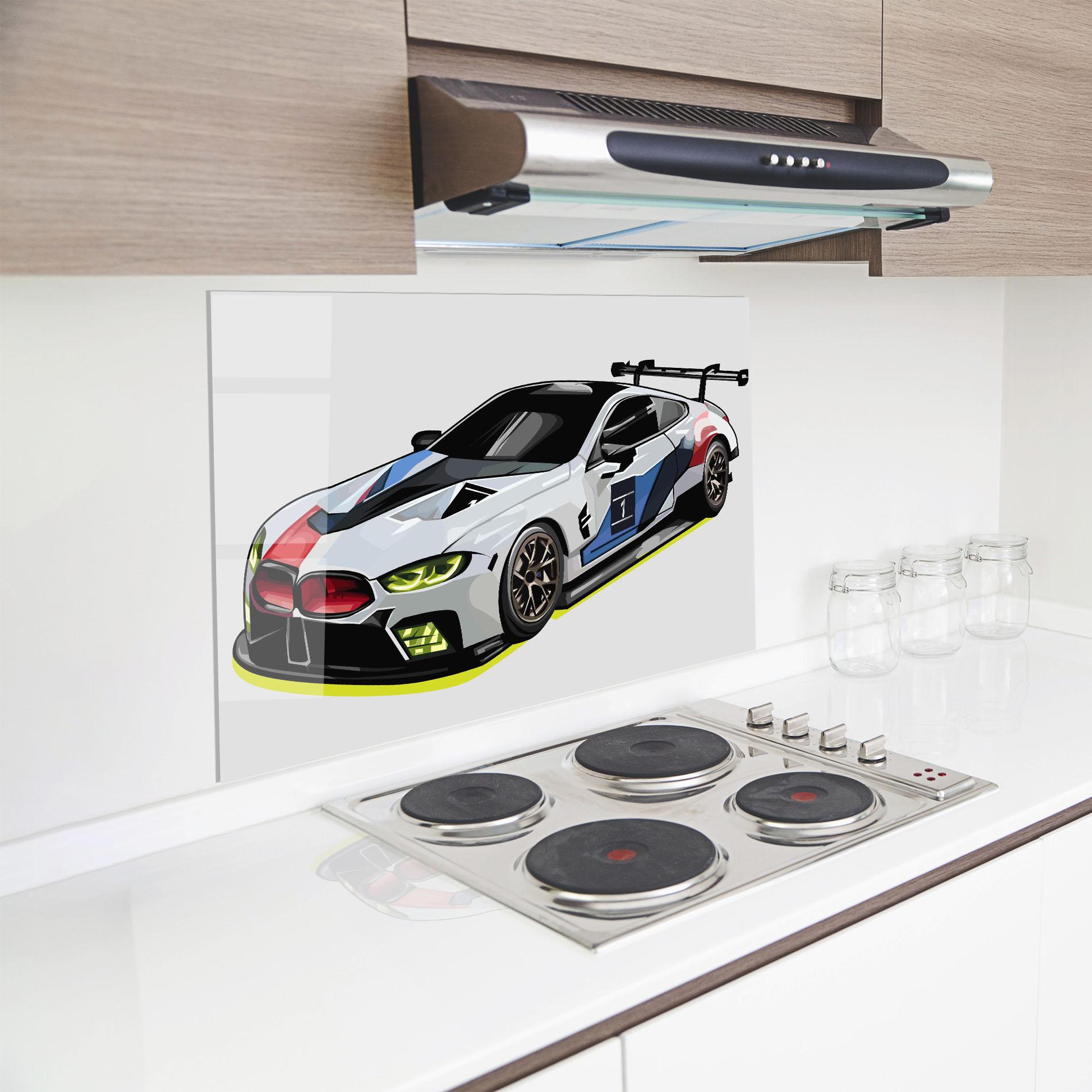 Panou Sticla Bucatarie Bmw Sport Car mockup 8