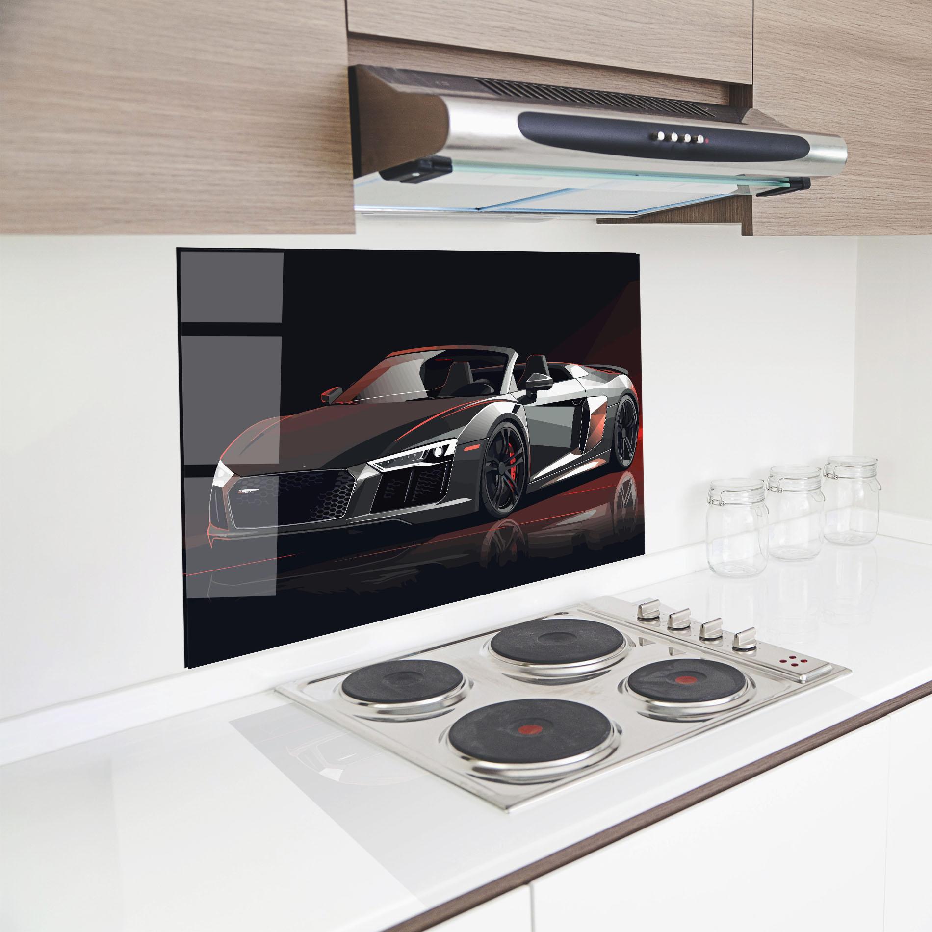 Panou Sticla Bucatarie Cool Grey Car mockup 8