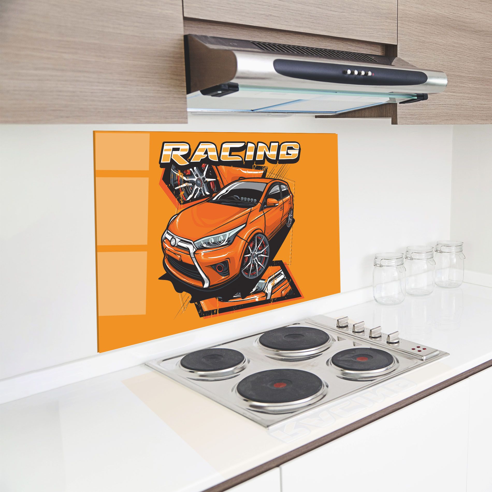 Racing Orange Car mockup 8