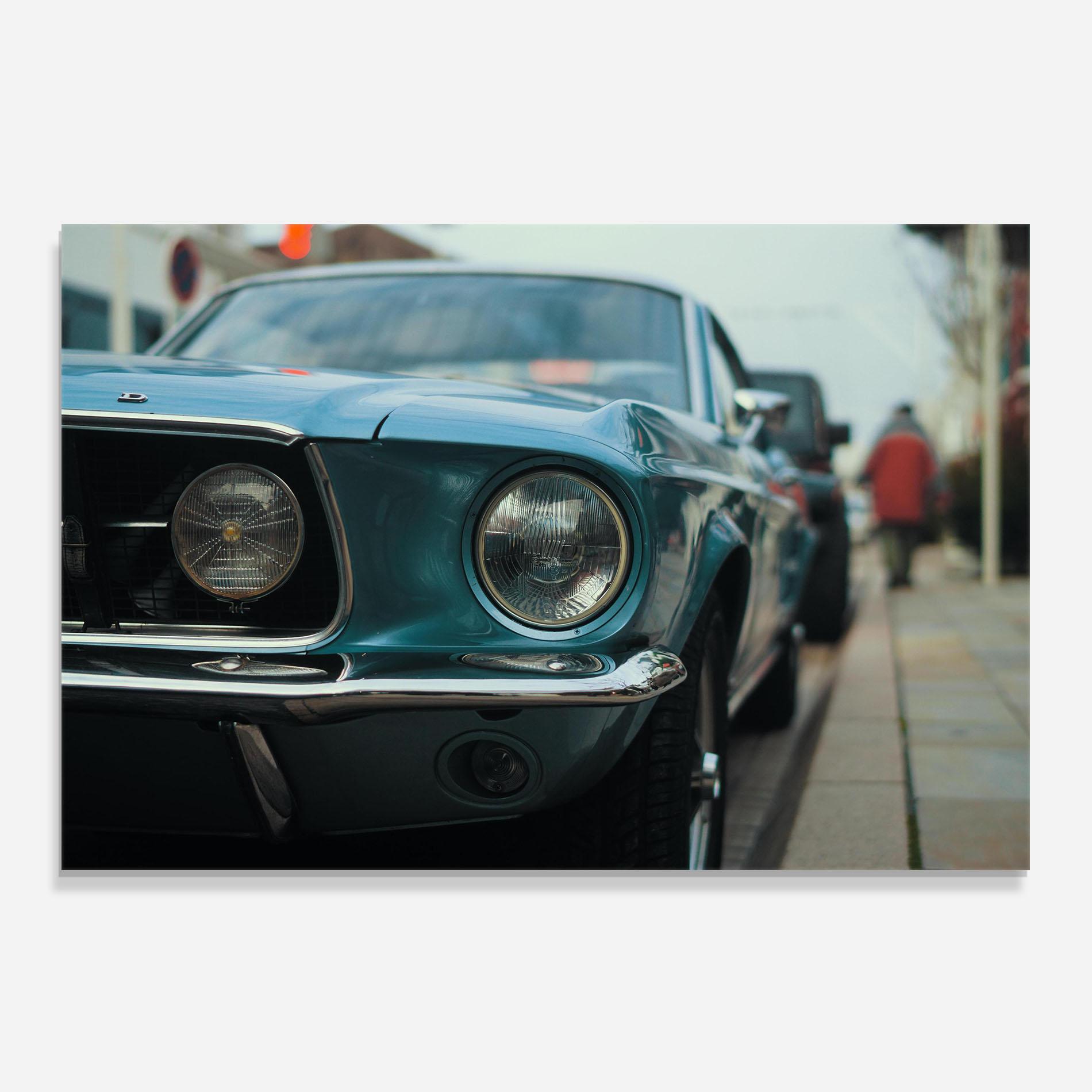 Panou Sticla Bucatarie Closeup Blue Car mockup 0