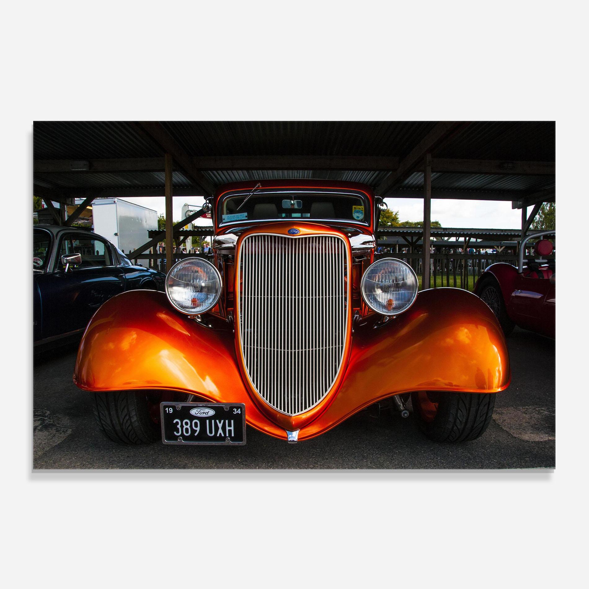 Panou Sticla Bucatarie Orange Classic Car mockup 0