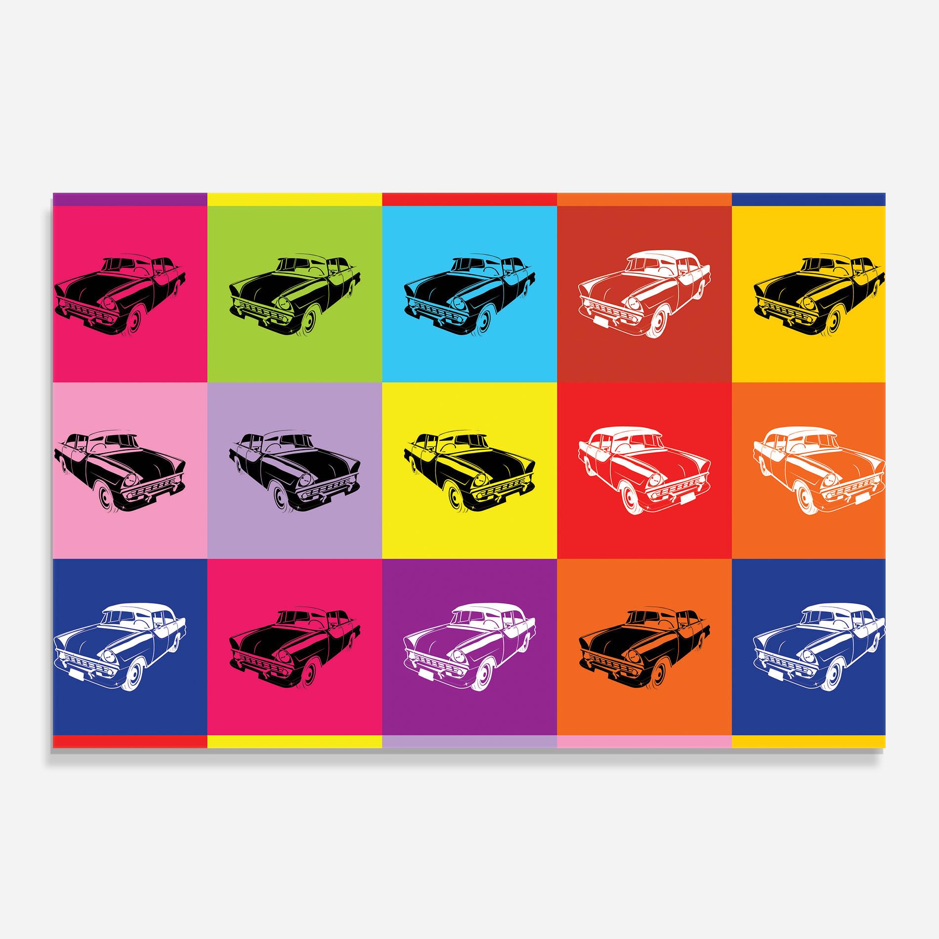 Panou Sticla Bucatarie Vintage Car Mix mockup 0