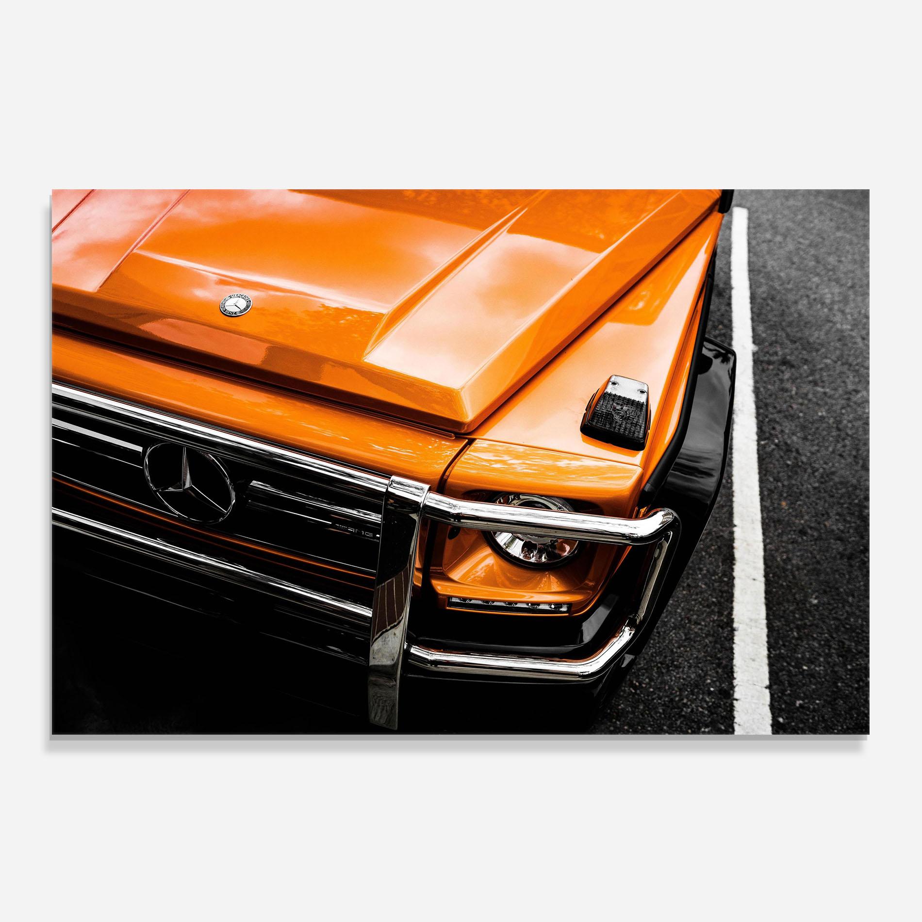 Panou Sticla Bucatarie Vintage Orange Car mockup 0