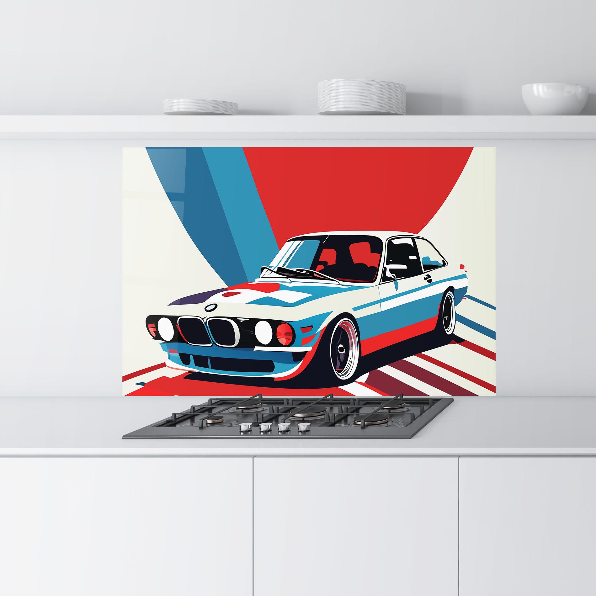Panou Sticla Bucatarie Vintage Bmw mockup 9