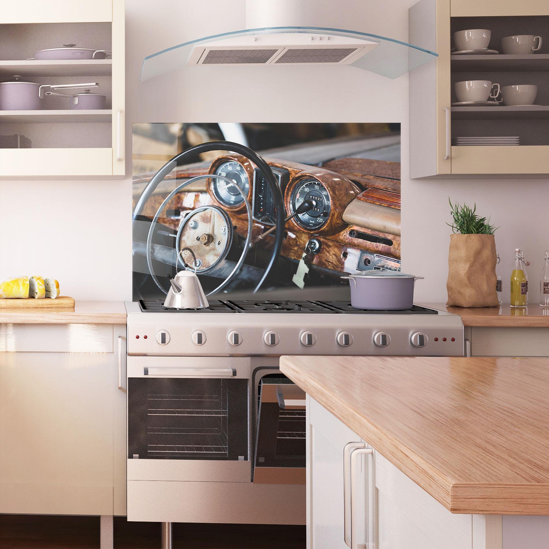 Panou Sticla Bucatarie Brown Clean Car mockup 1