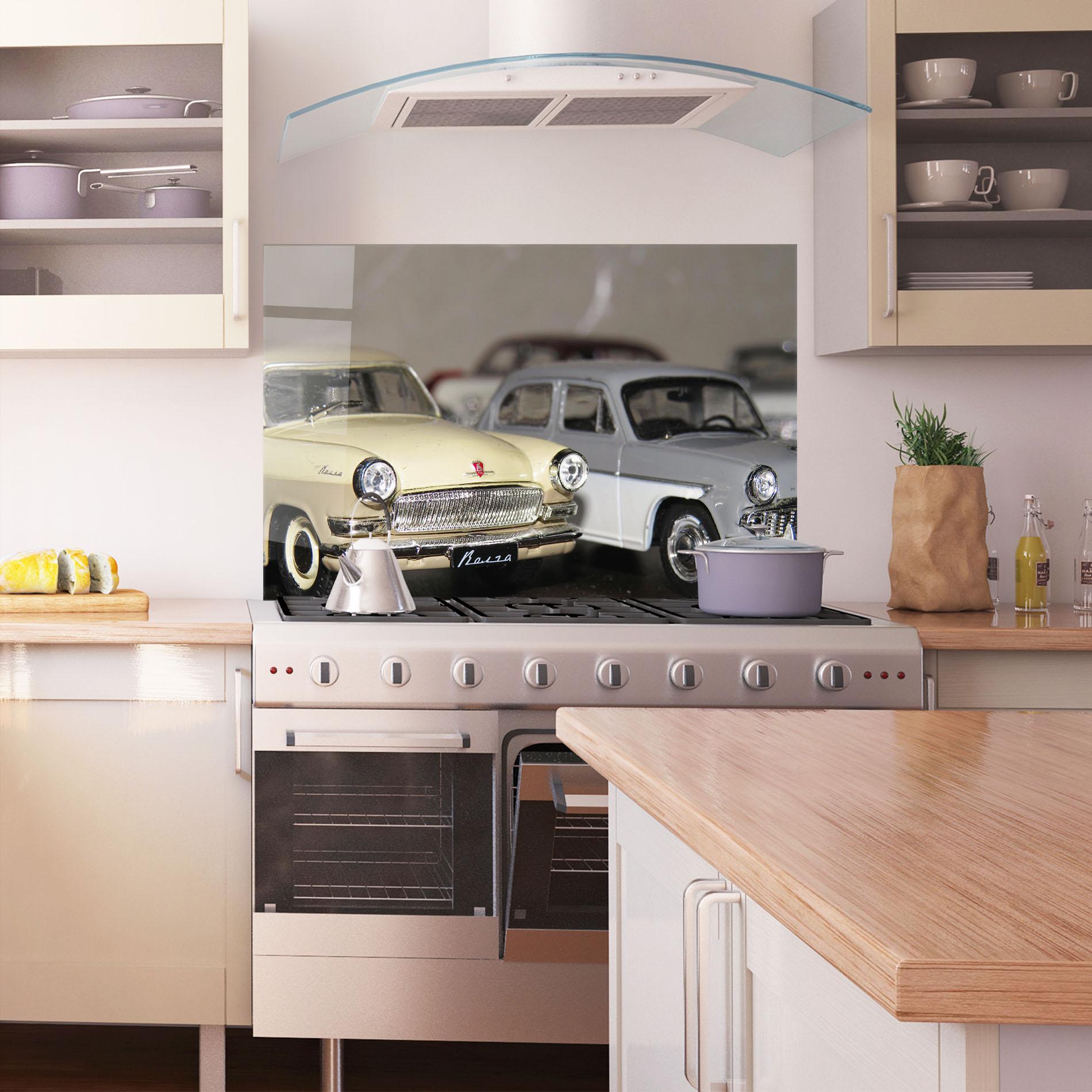 Panou Sticla Bucatarie Cream Grey Car mockup 1